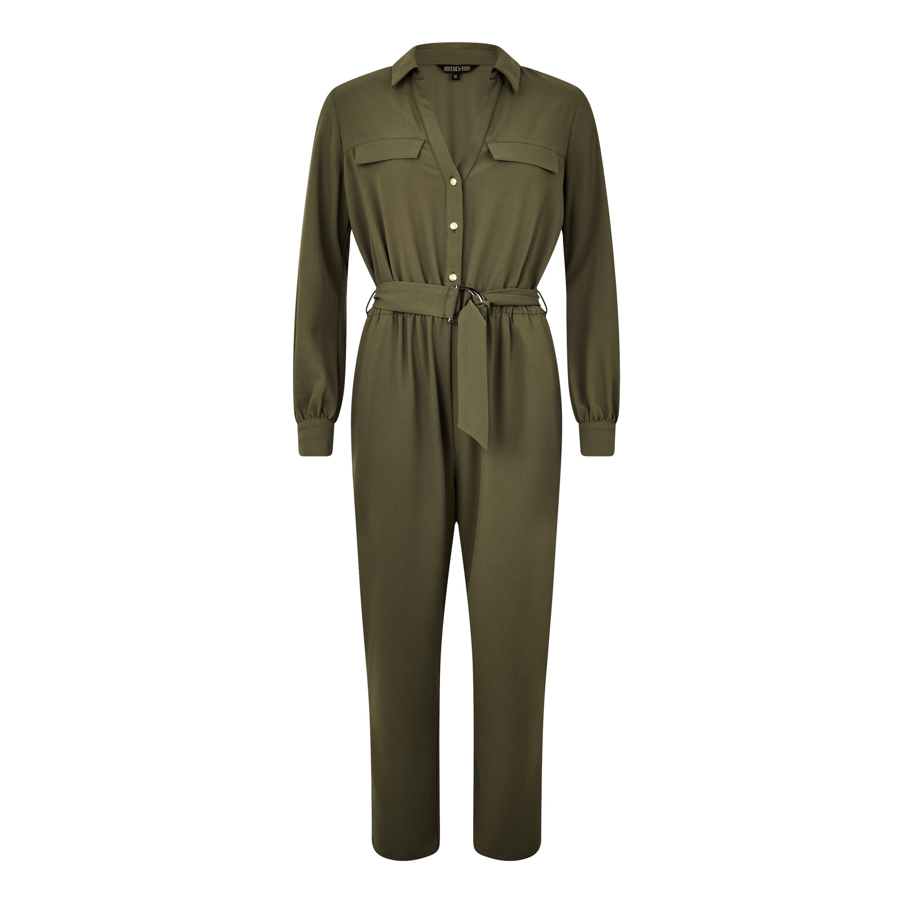 Biba Women's Tailored Jumpsuit - Khaki - 14 (L)