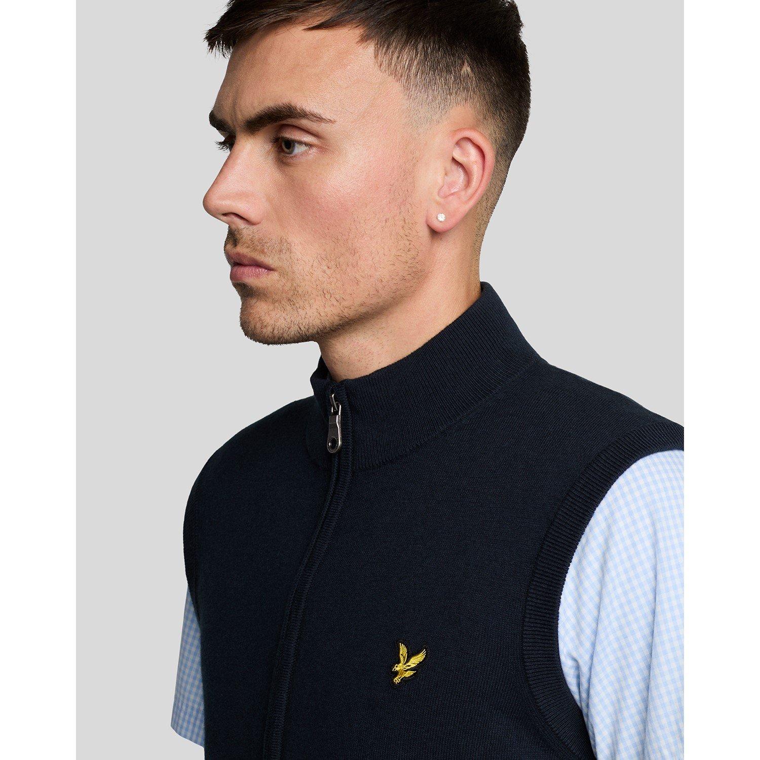 Lyle Mer okrugli ovratnik Sn99 - Lyle and Scott - Men's Zipped Knitted Sweater Vest - 4