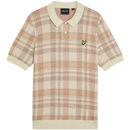 Lyle and Scott Tartan Knit Polo Shirt