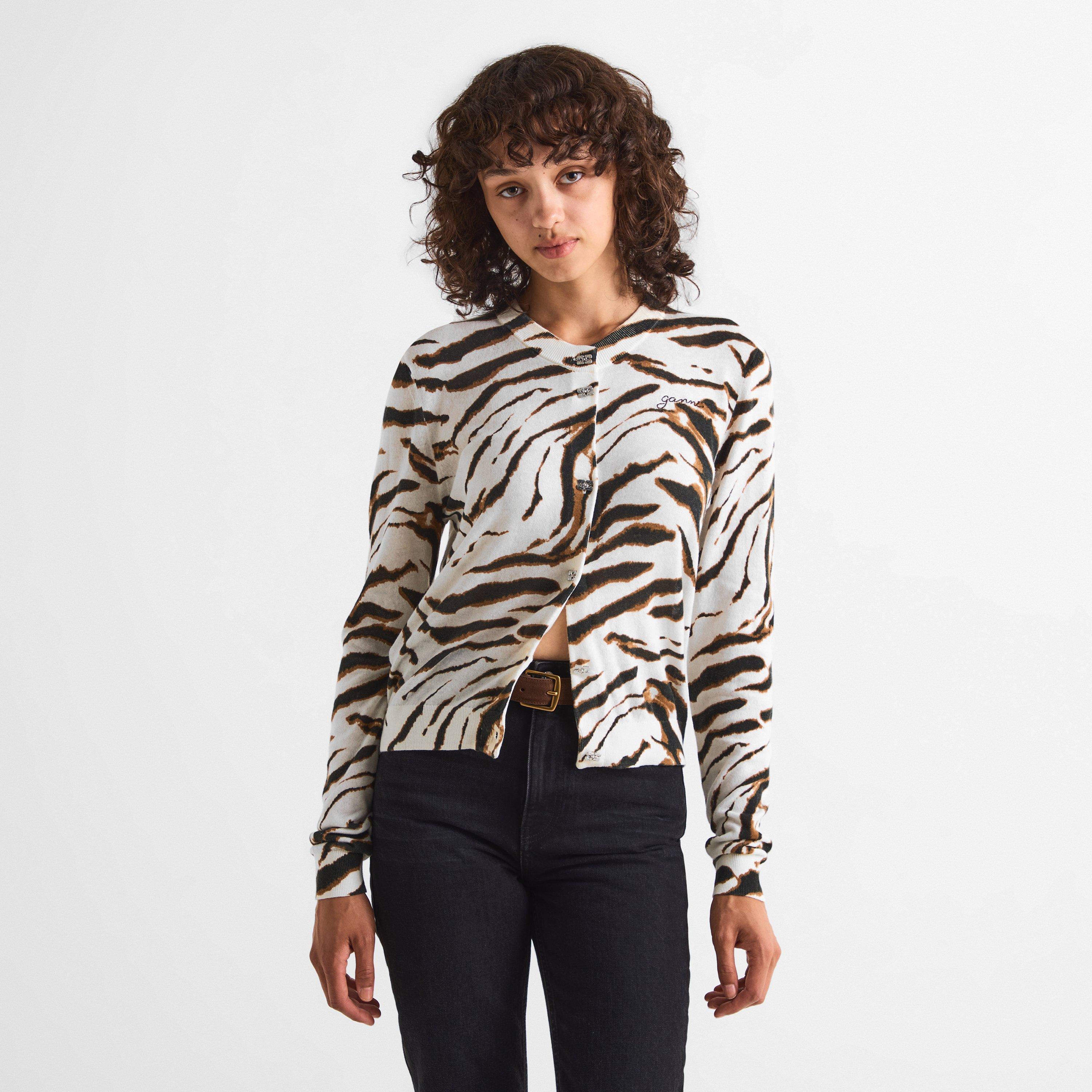 Cream - Ganni - Women's Cotton Cardigan - 3