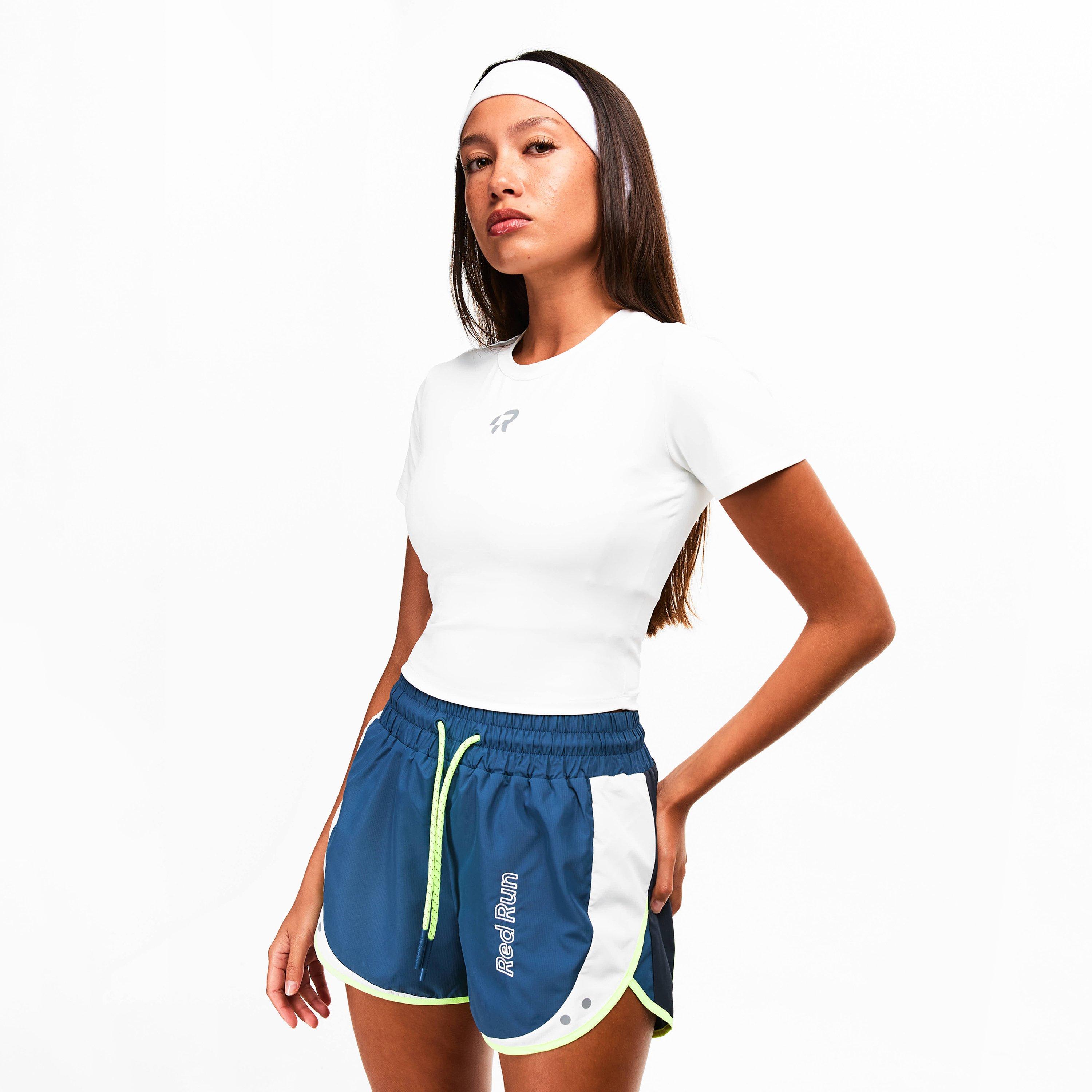 White - Red Run - Womens Baby Tee - 3