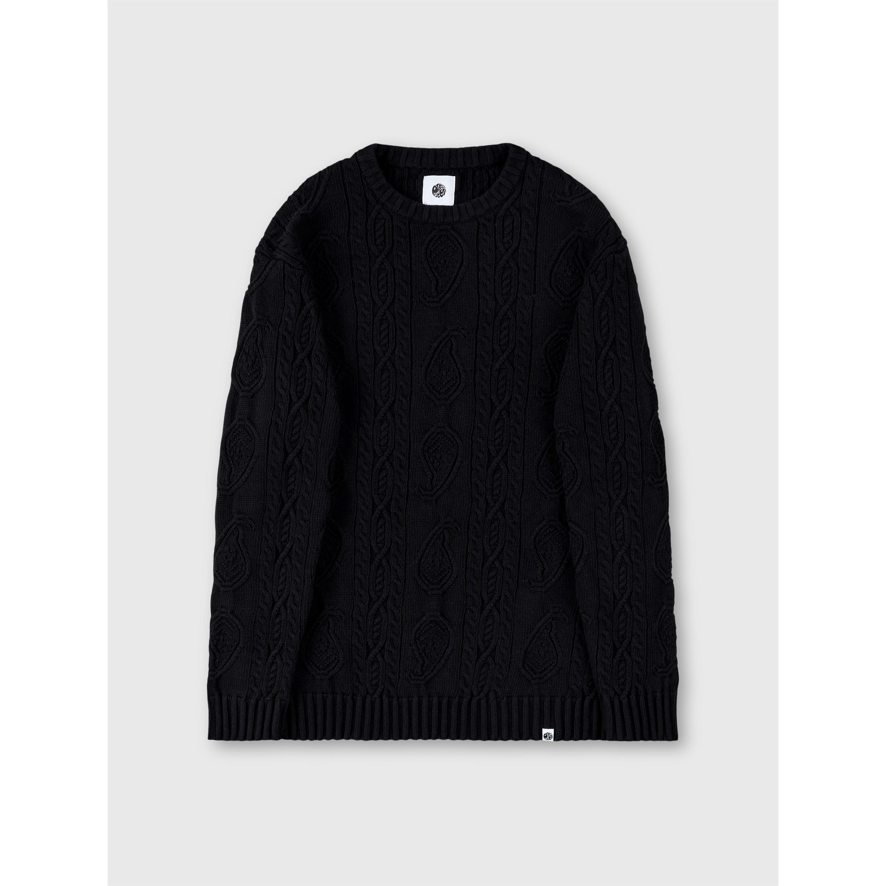 Zwart - Pretty Green - Men's Marylebone Cable Knit Jumper - 1