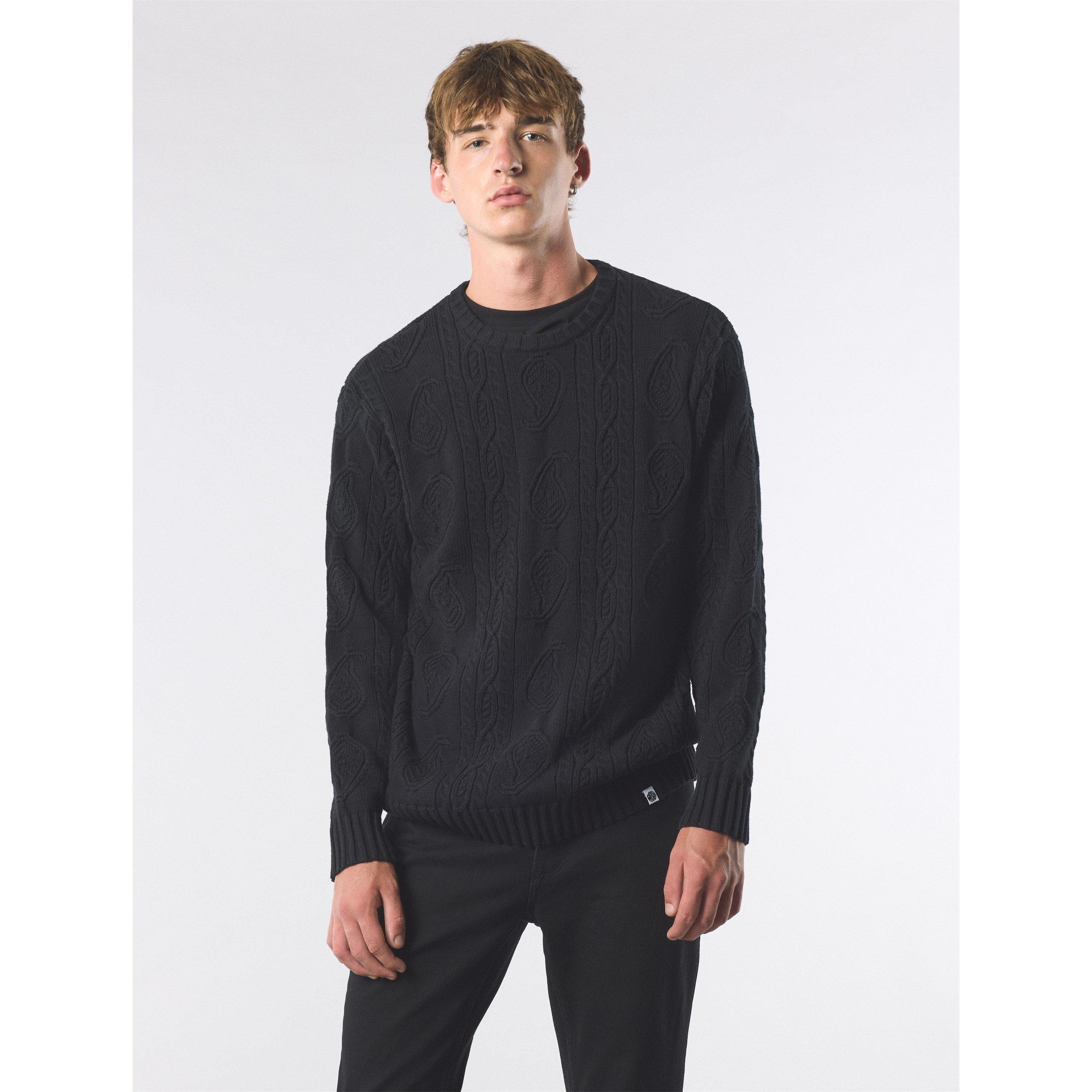 Black - Pretty Green - Men's Marylebone Cable Knit Jumper - 2