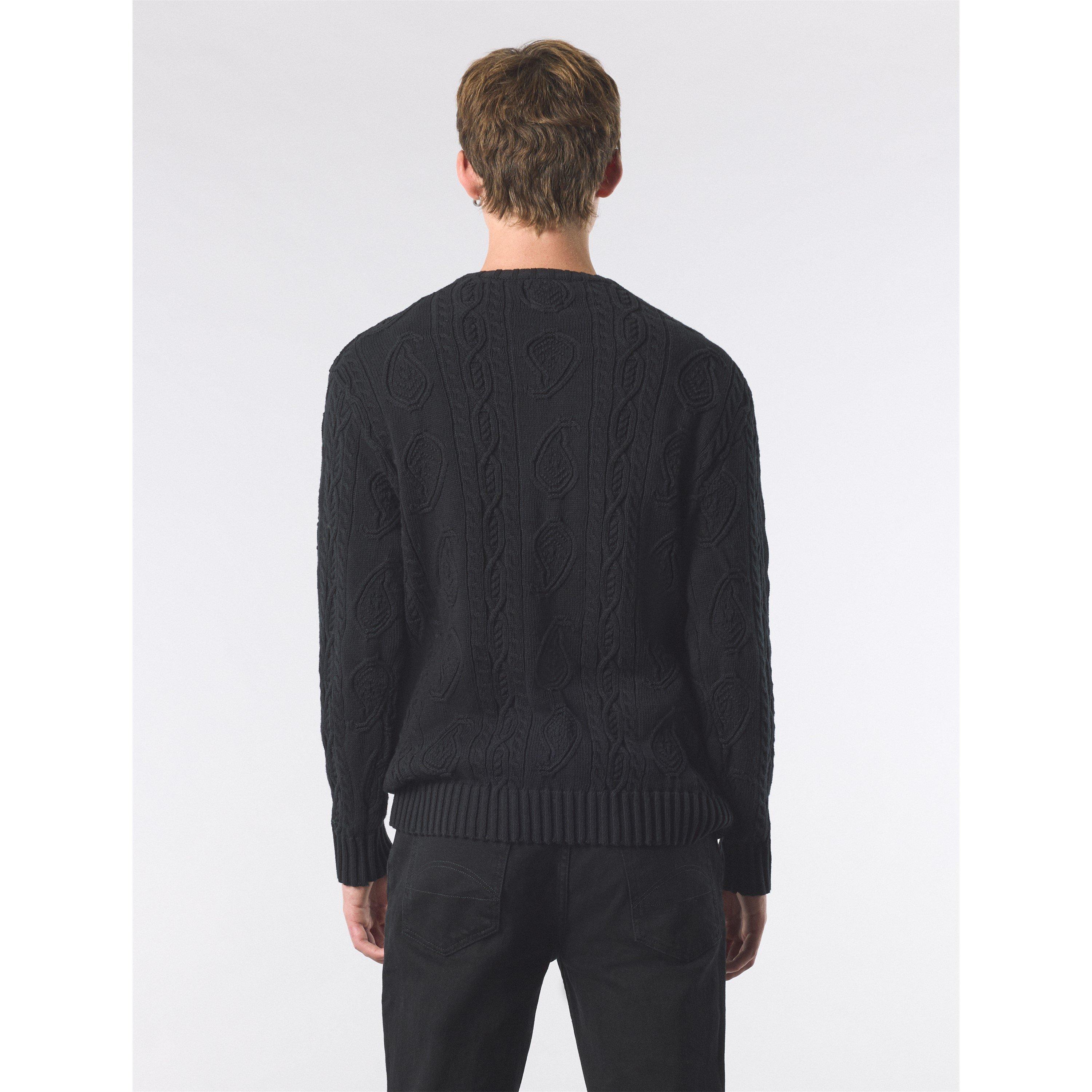 Black - Pretty Green - Men's Marylebone Cable Knit Jumper - 3