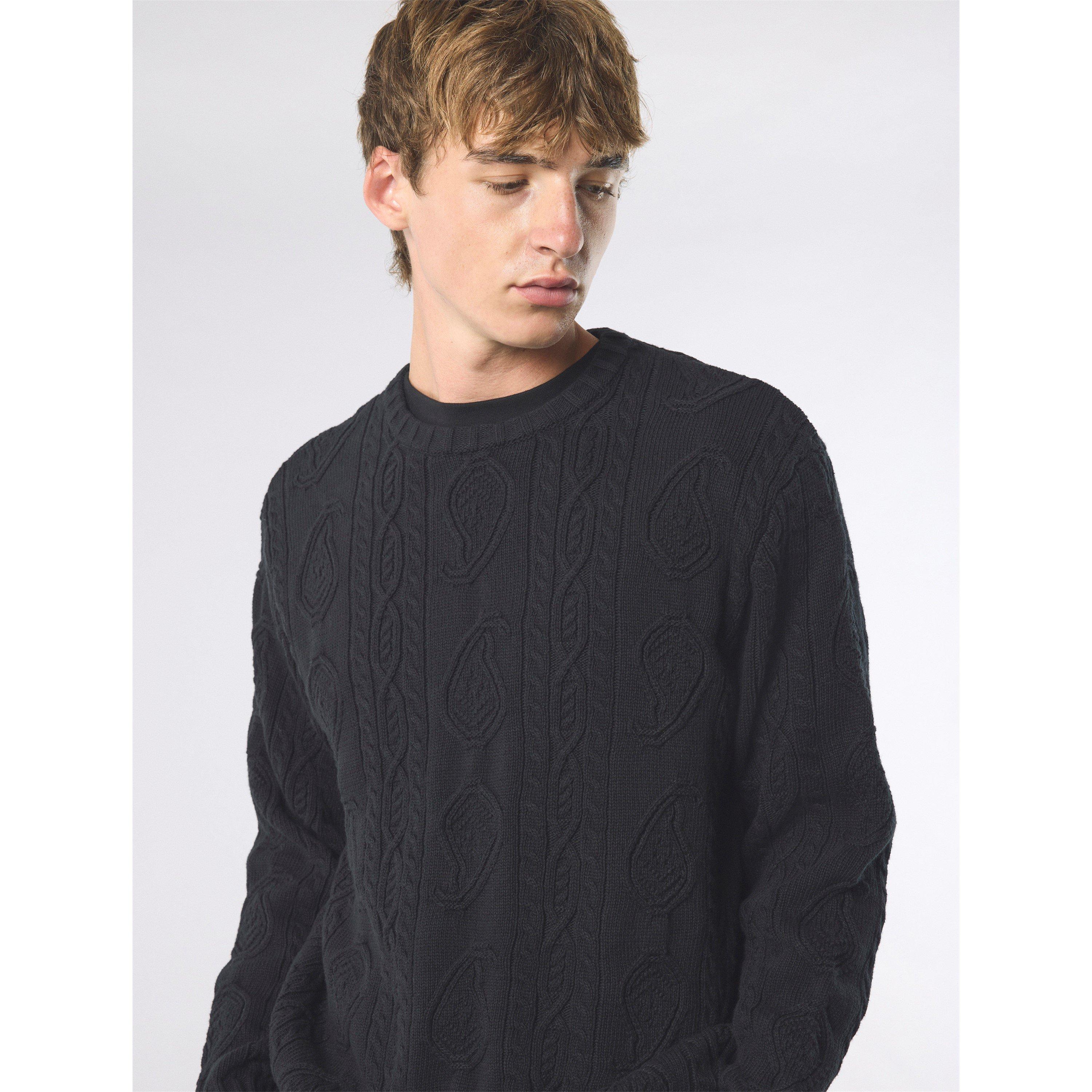 Black - Pretty Green - Men's Marylebone Cable Knit Jumper - 4