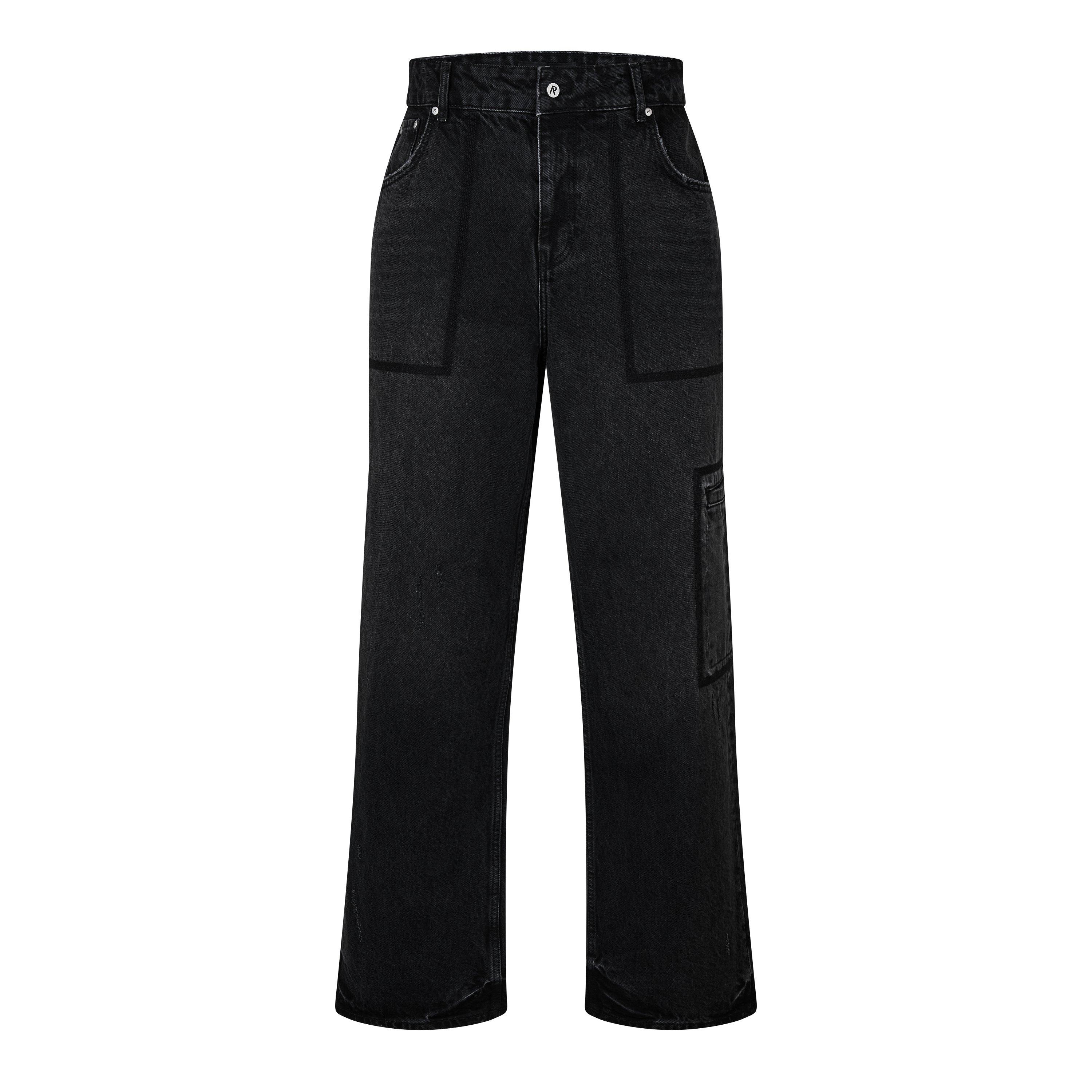 Jet Black - Represent - Men's Drive Denim Wide Leg Jeans - 1