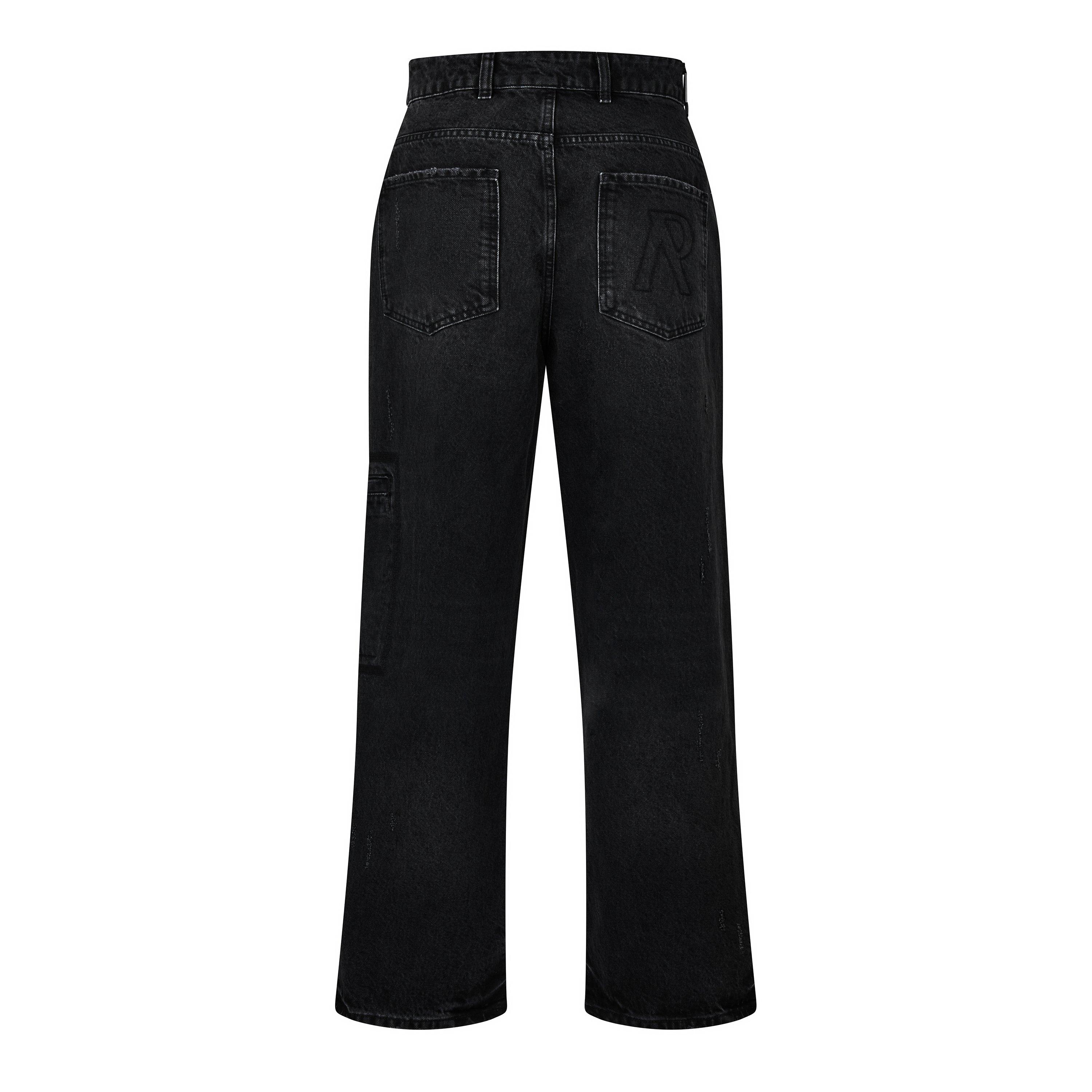 Jet Black - Represent - Men's Drive Denim Wide Leg Jeans - 2