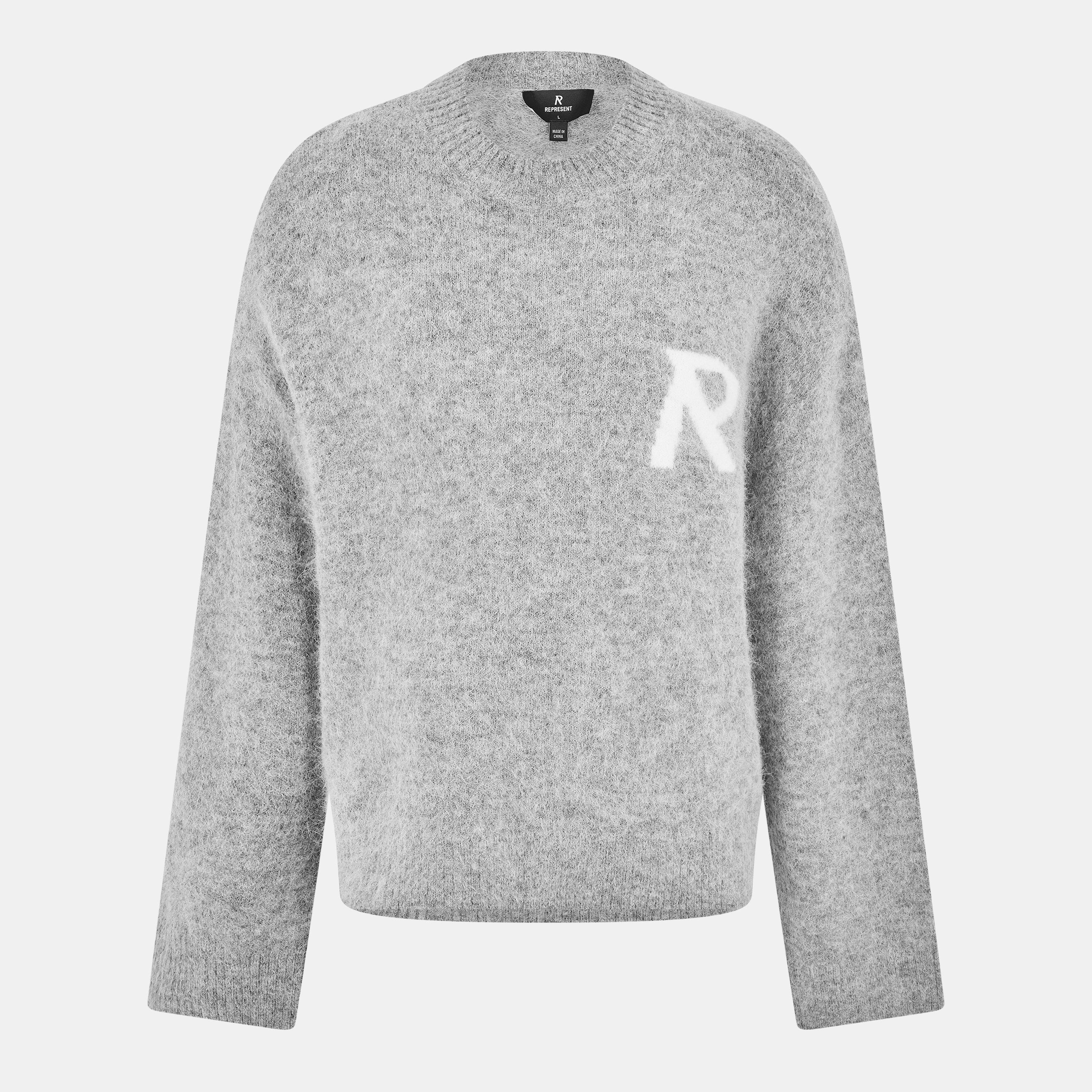 Represent Men's Rep R Knitted Crew Neck Jumper - Grey - M