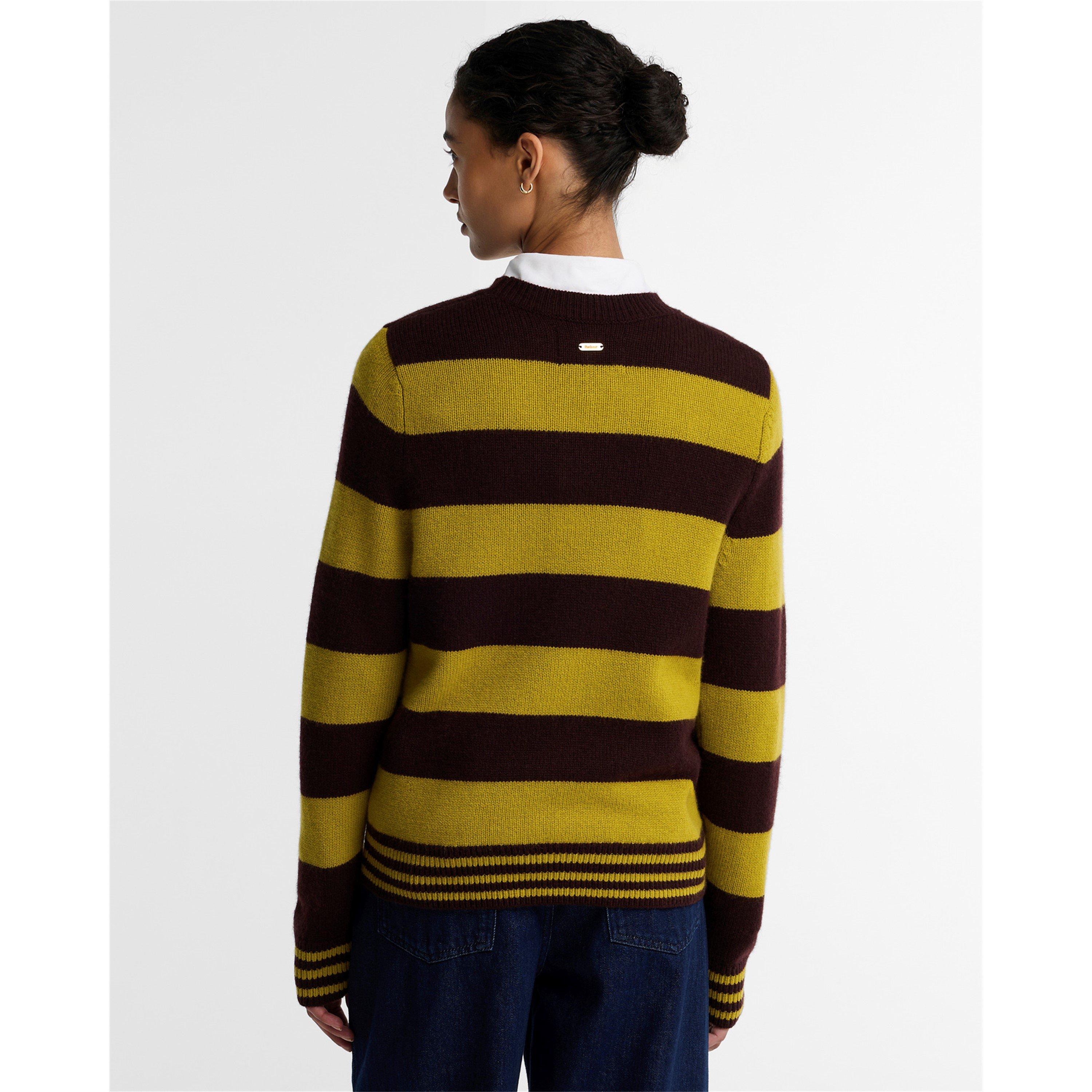 Fig Multi - Barbour - Women's Woodhouse Cashmere Blend Crew-Neck Jumper - 3