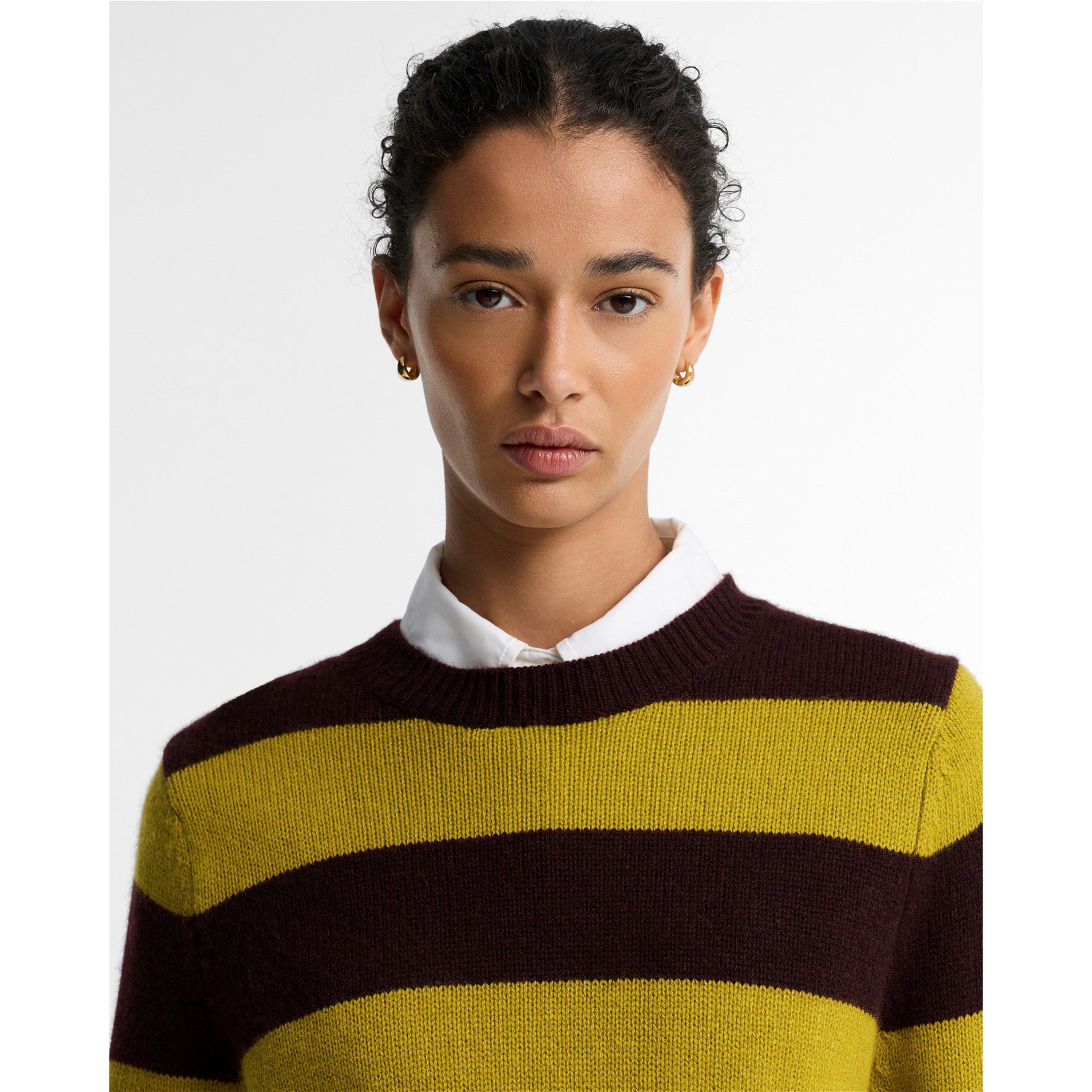 Fig Multi - Barbour - Women's Woodhouse Cashmere Blend Crew-Neck Jumper - 4