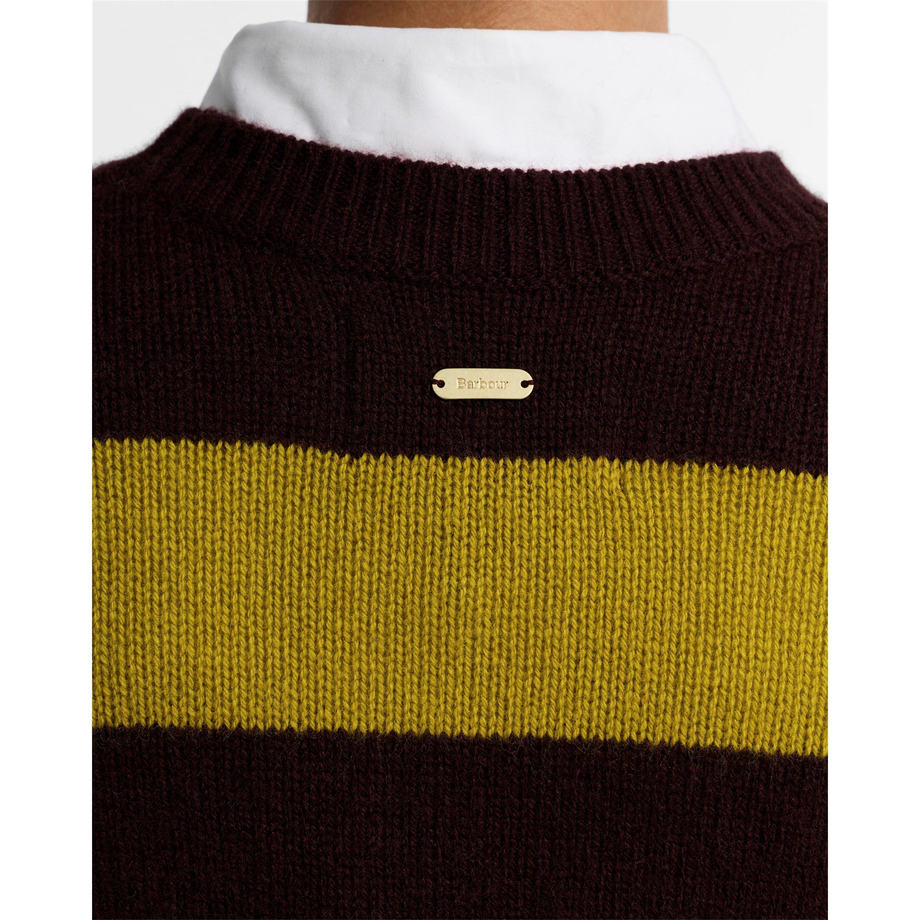 Fig Multi - Barbour - Women's Woodhouse Cashmere Blend Crew-Neck Jumper - 5