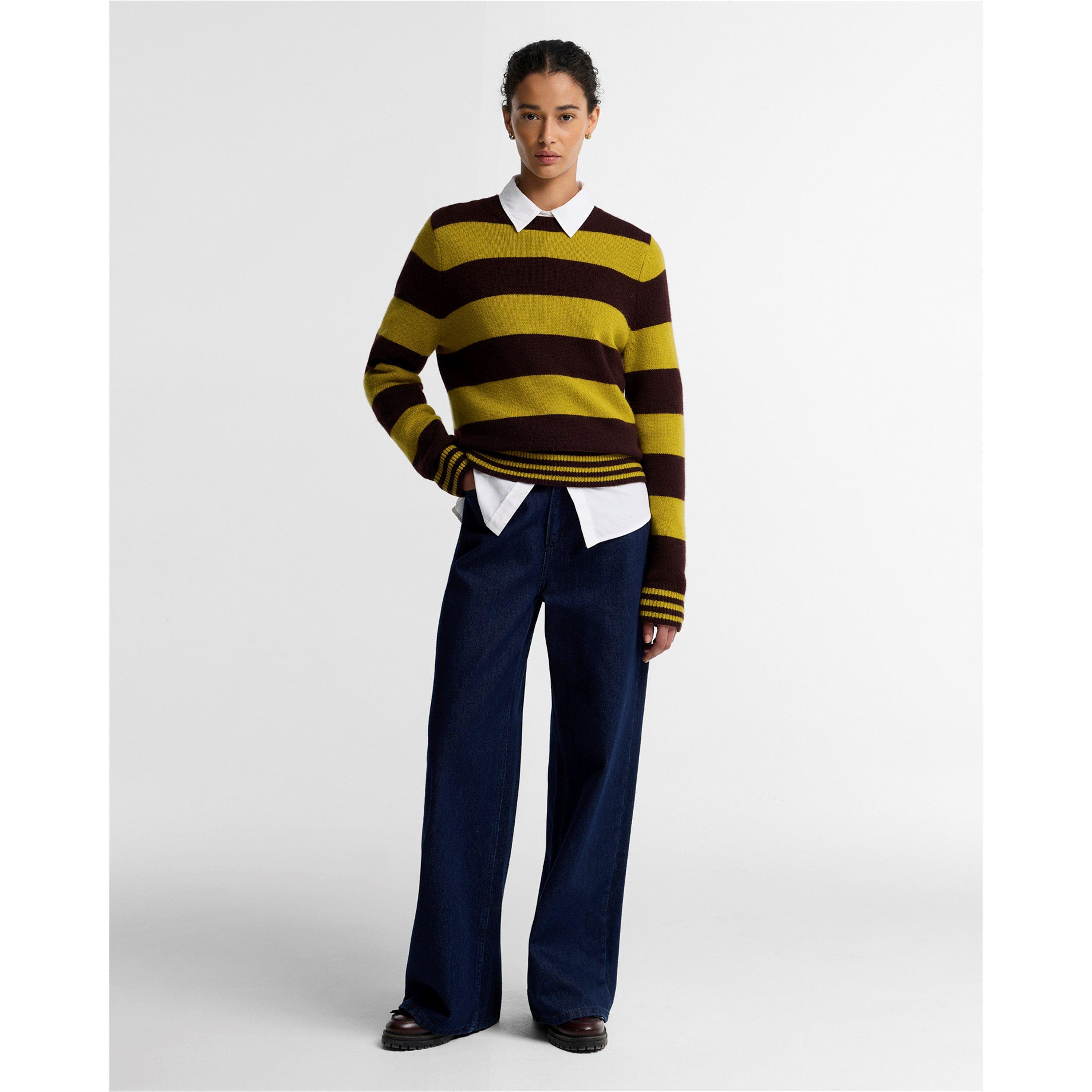 Fig Multi - Barbour - Women's Woodhouse Cashmere Blend Crew-Neck Jumper - 6