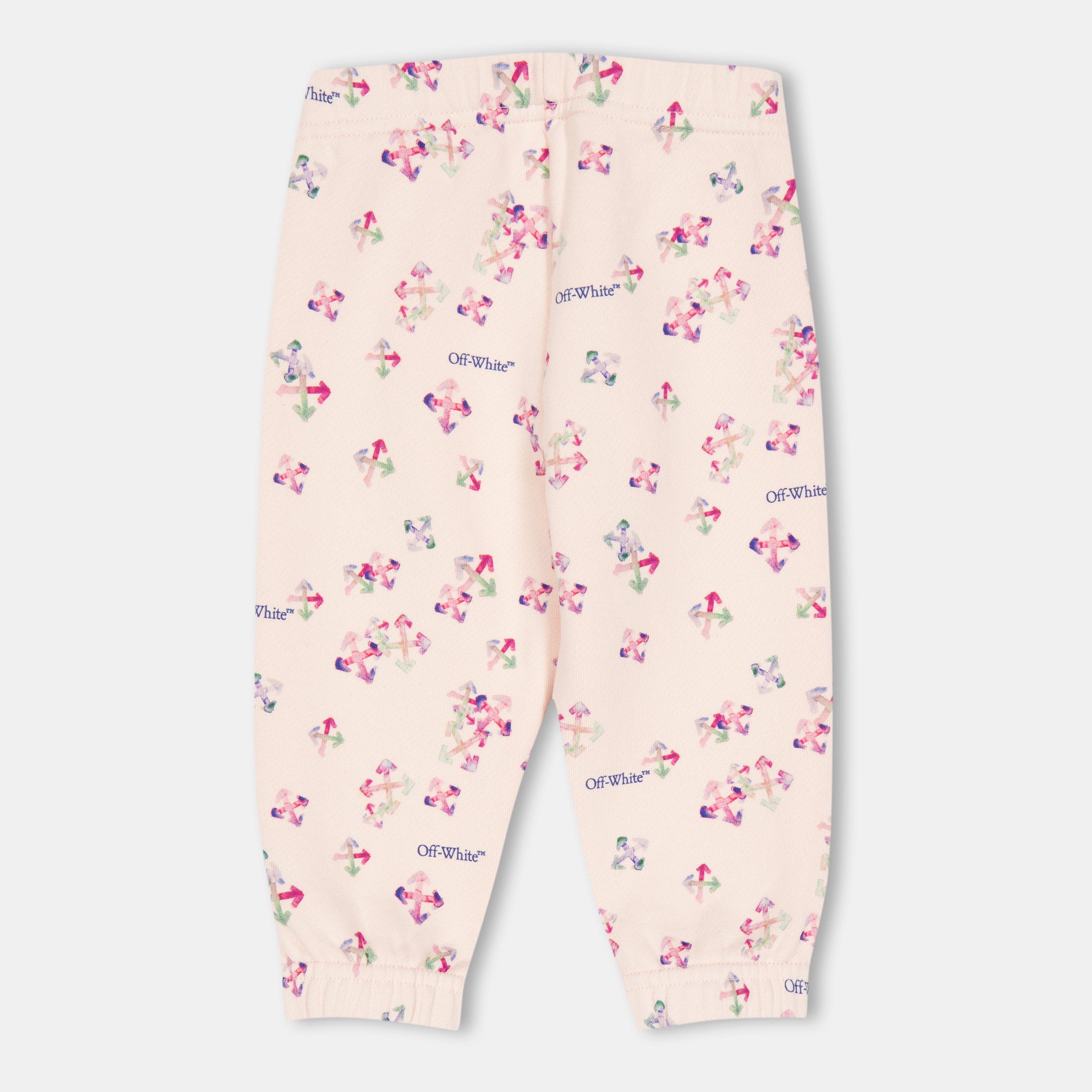 Pink 3C84 - Off White - Kids' All Over Print Fleece Joggers - 1