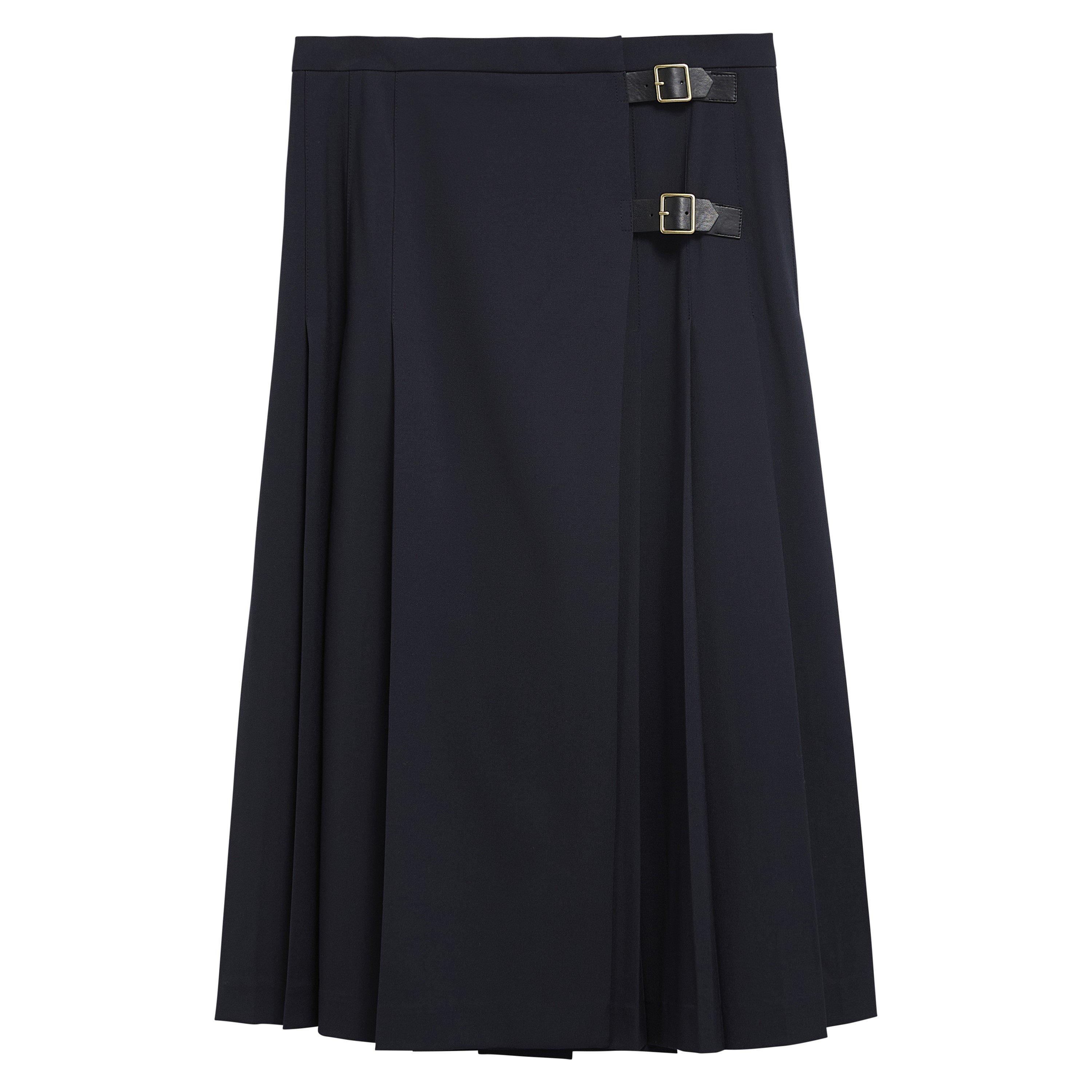 Dark Navy - Barbour - Women's Delilah Pleated Midi Skirt - 1