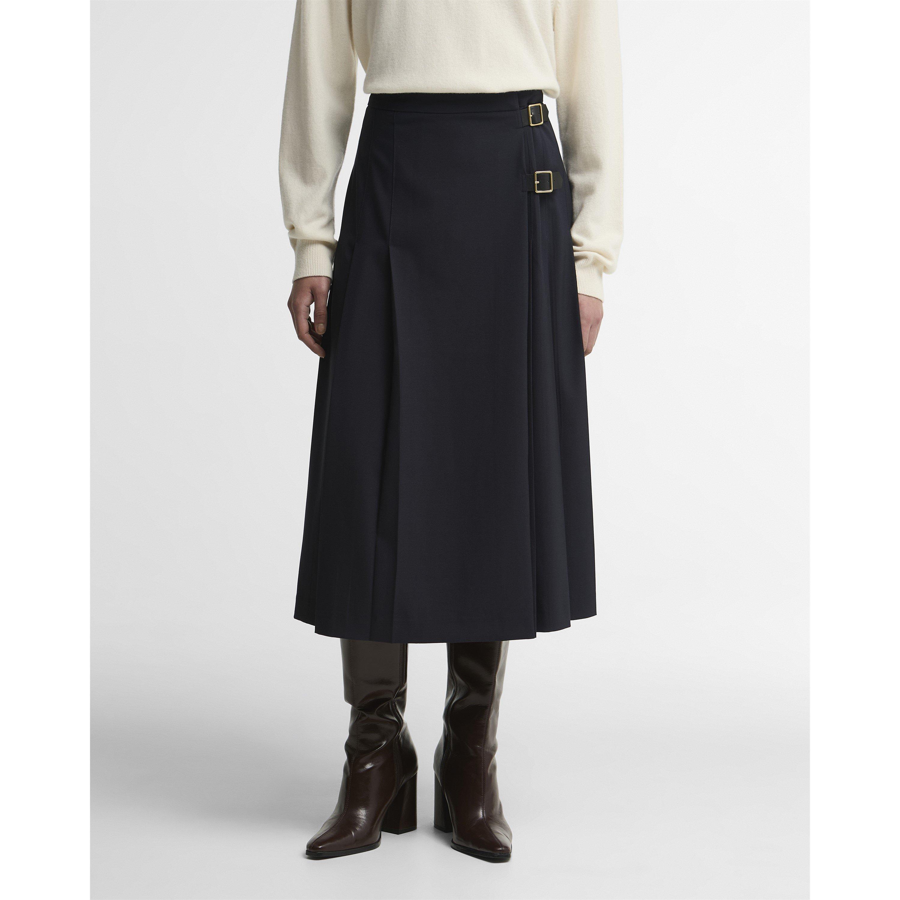 Dark Navy - Barbour - Women's Delilah Pleated Midi Skirt - 3
