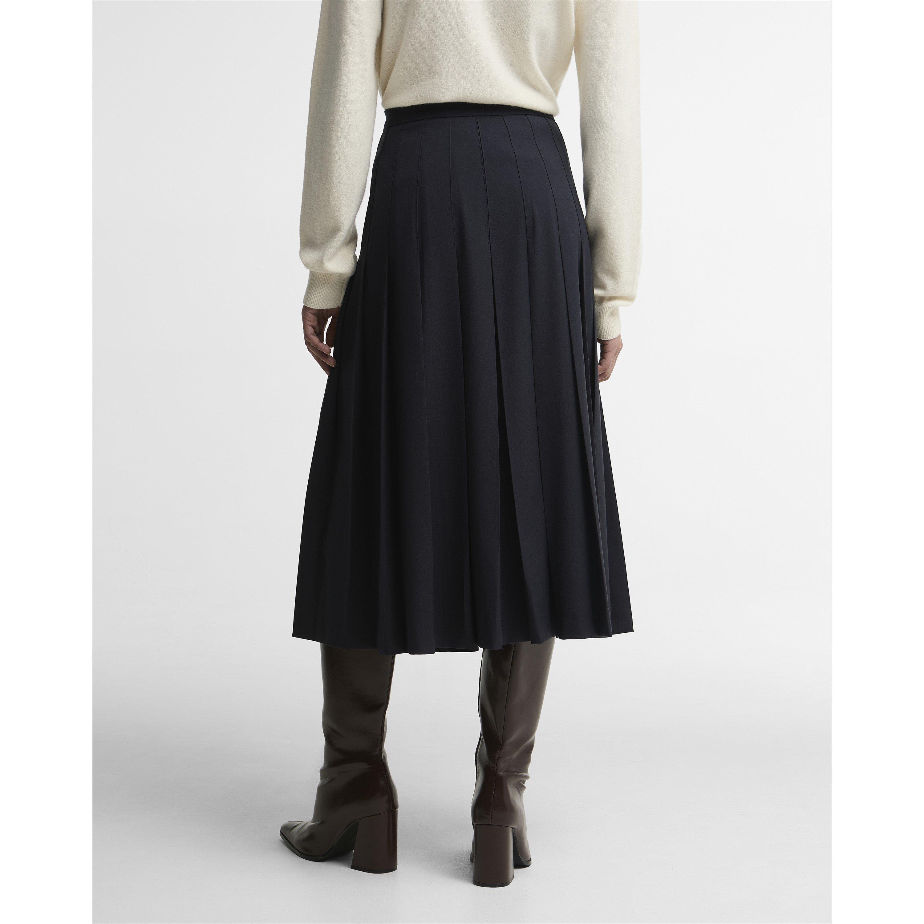 Dark Navy - Barbour - Women's Delilah Pleated Midi Skirt - 4