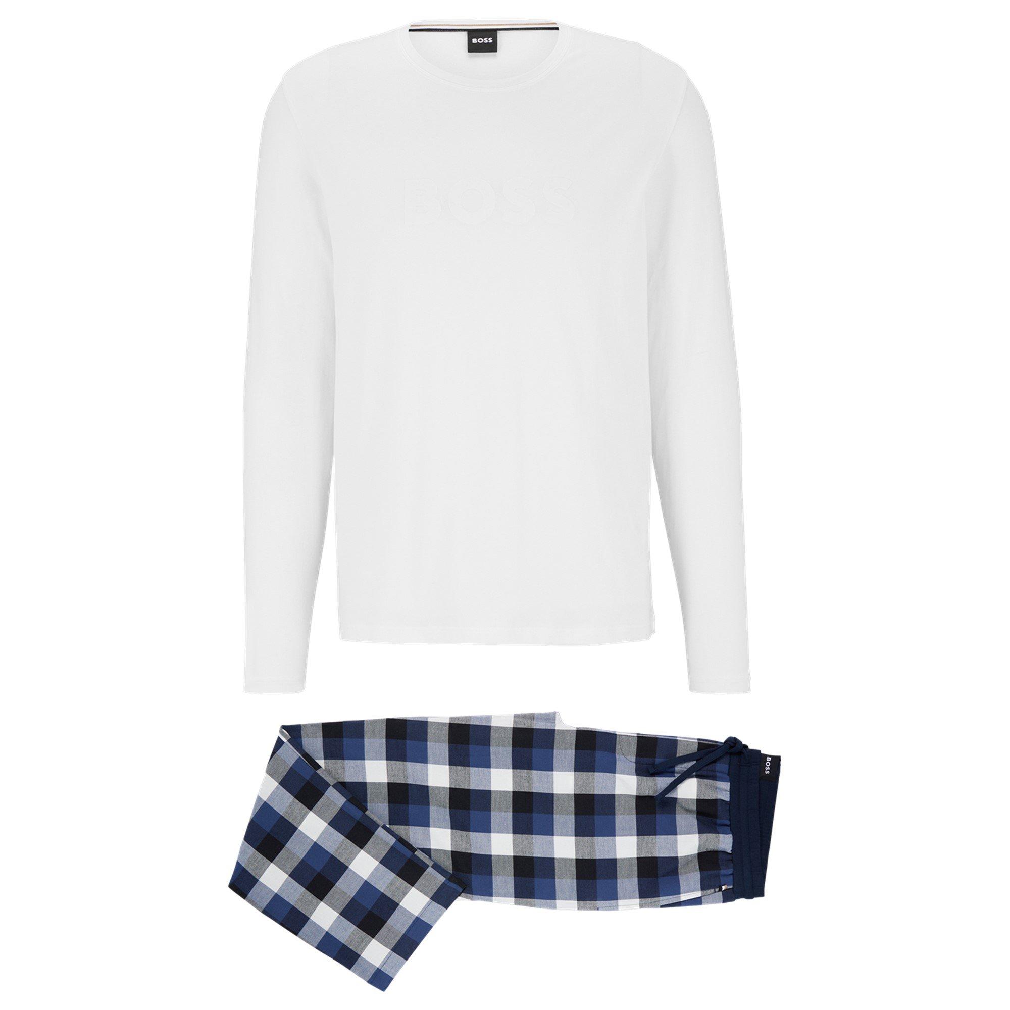 Dark Blue - Boss - Men's Cosy Long-Sleeve Pyjama Set