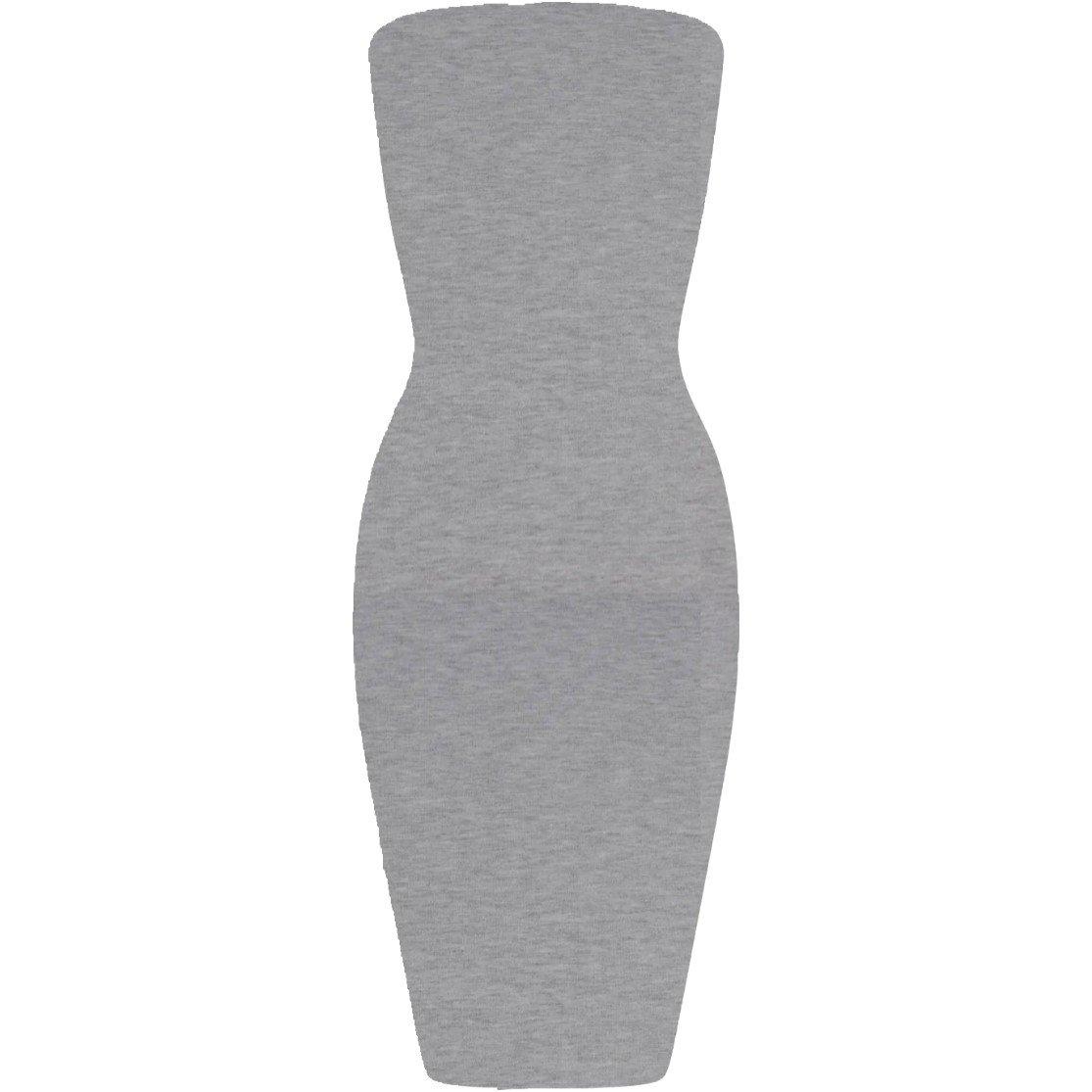 Grey - Honeyz - Women's Boobtube Midi Bodycon Dress - 1