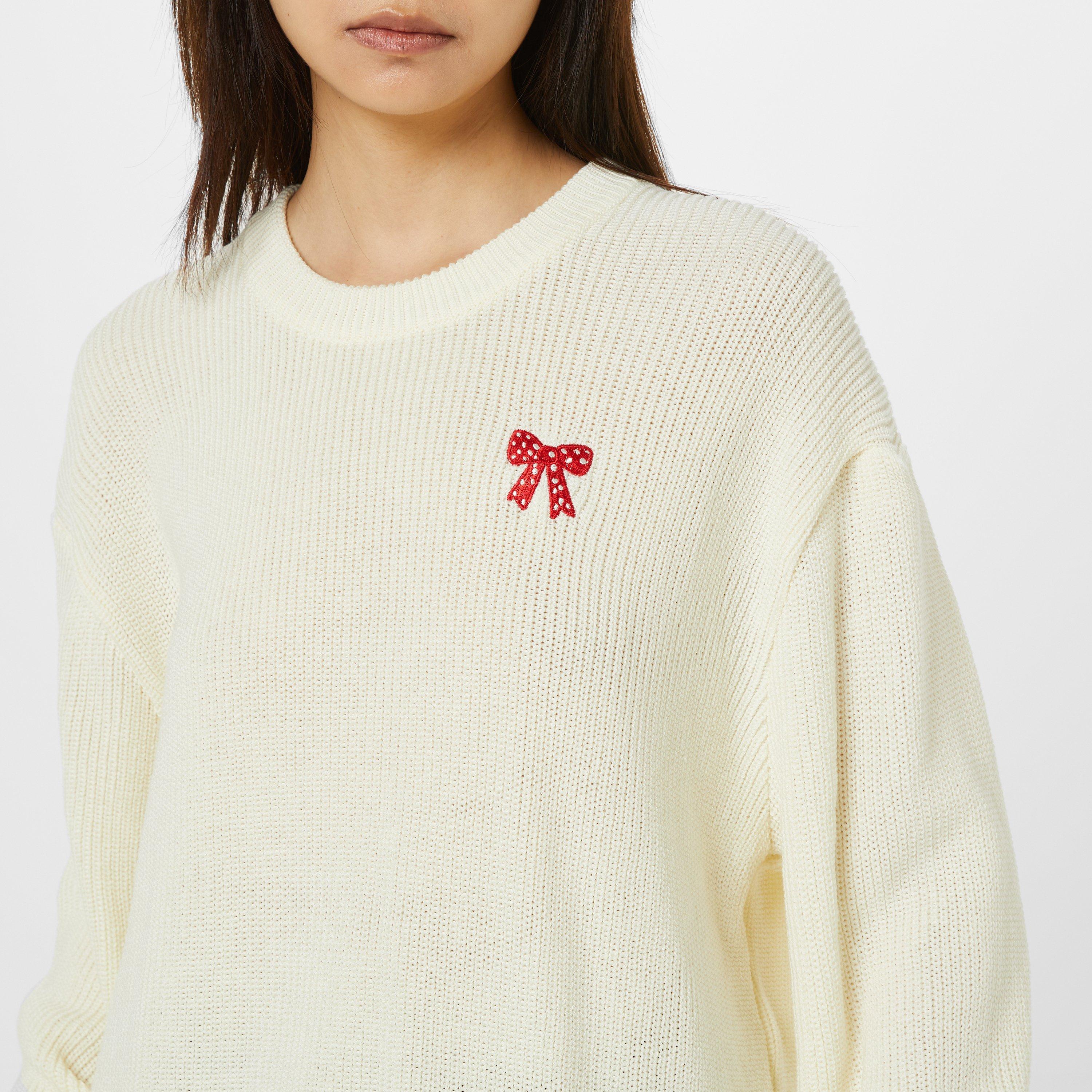 Off White - Comme des Garcons Girl - Embroidered Bow Sweatshirt - 4