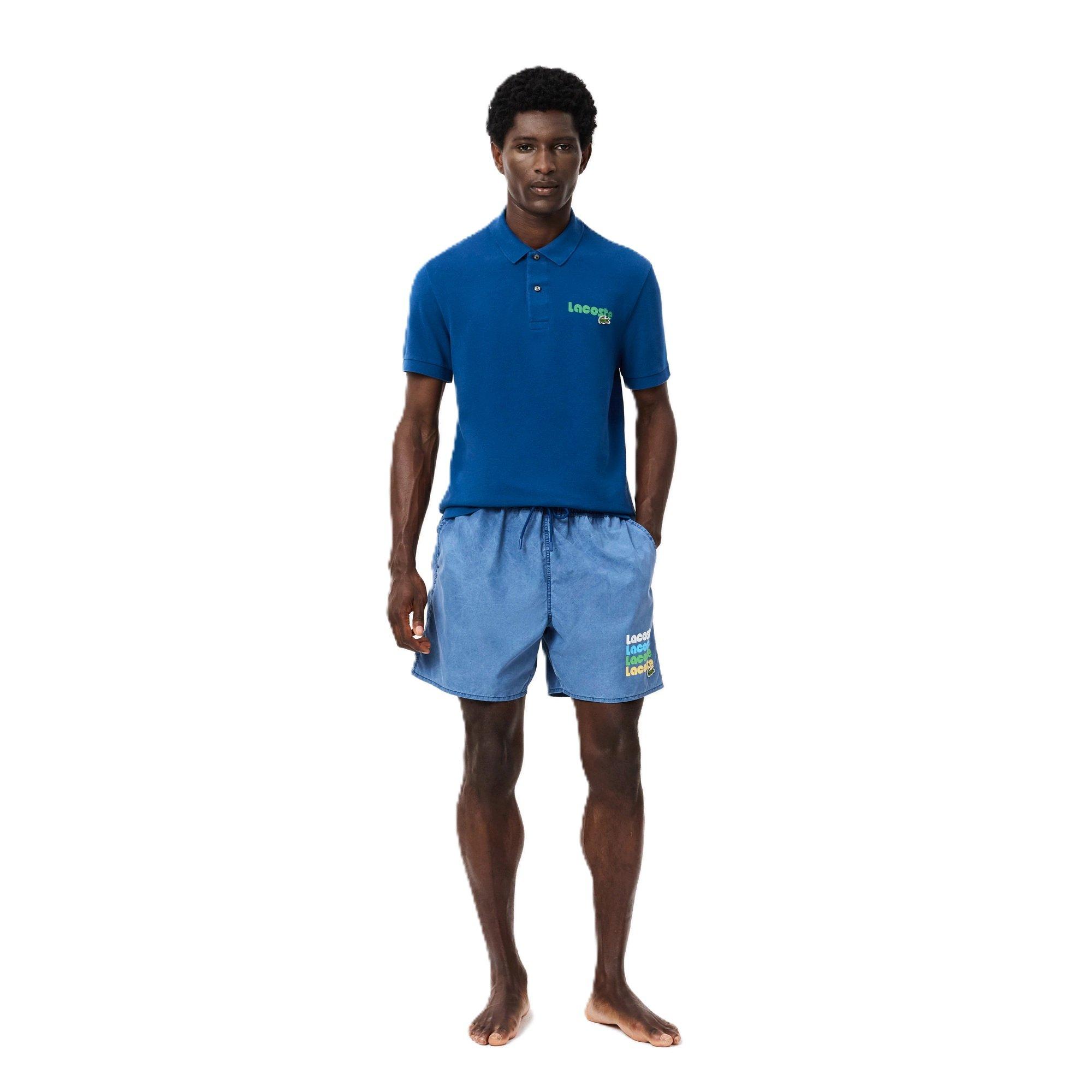 Lacoste Men's Quick Dry Swimming Trunks - Globe - S