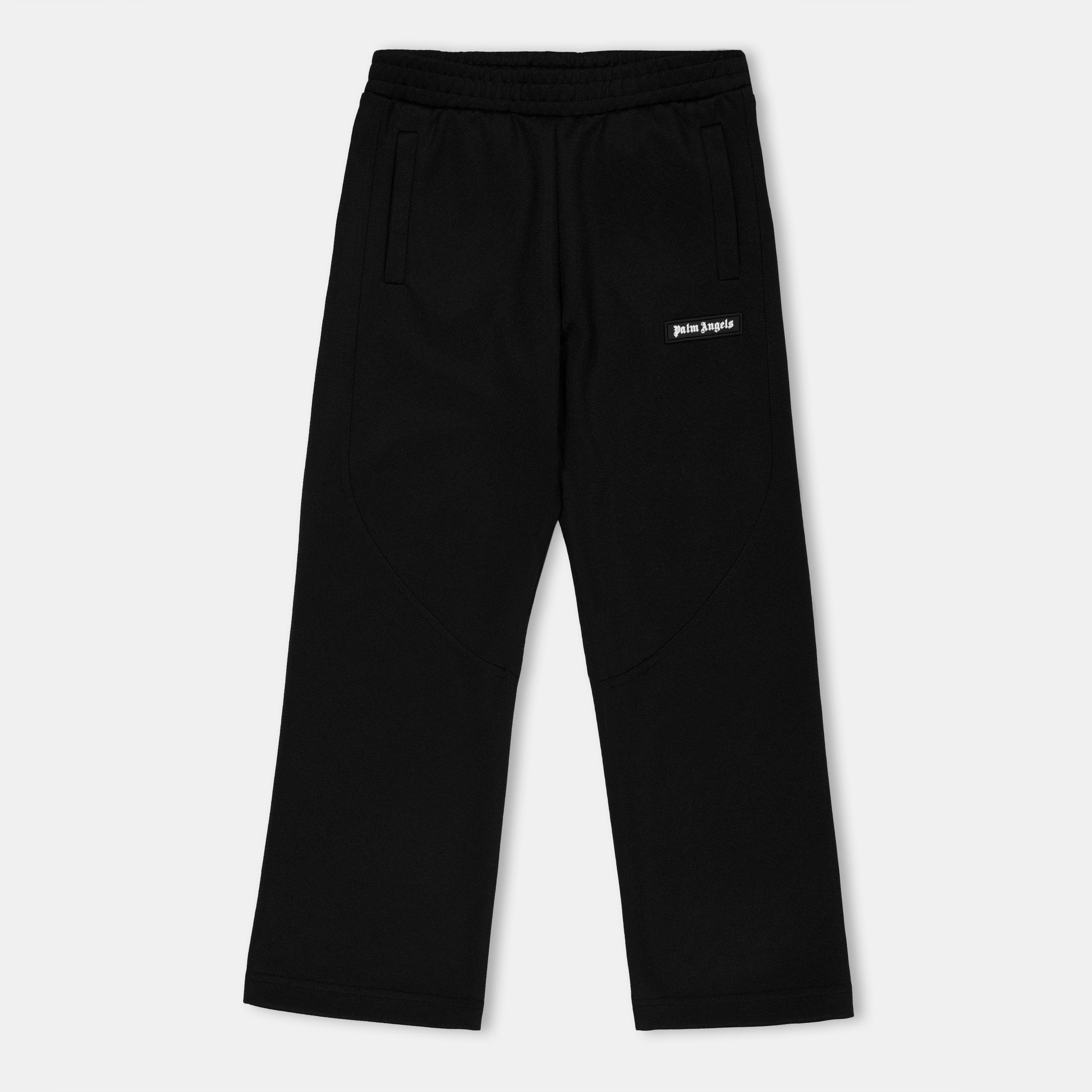 Black 1003 - Palm Angels - Unisex Kids' Open Cuff Woven Relaxed Fit Tracksuit Joggers - 1
