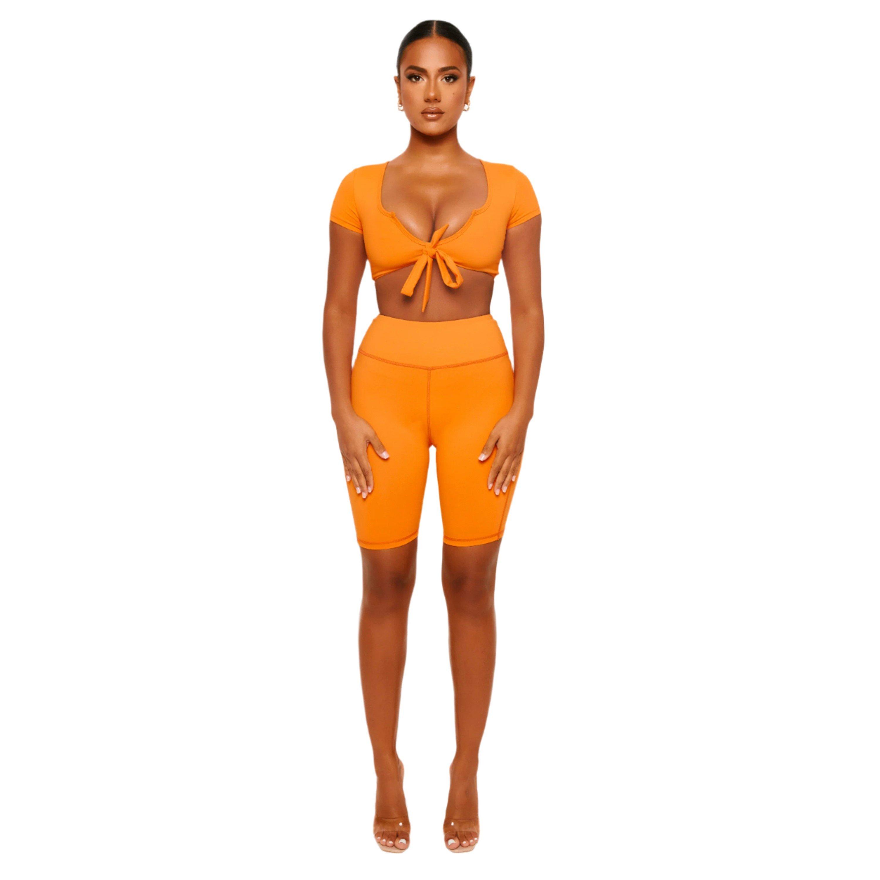 Orange - Honeyz - Women's Short-Sleeve Crop Top - 1