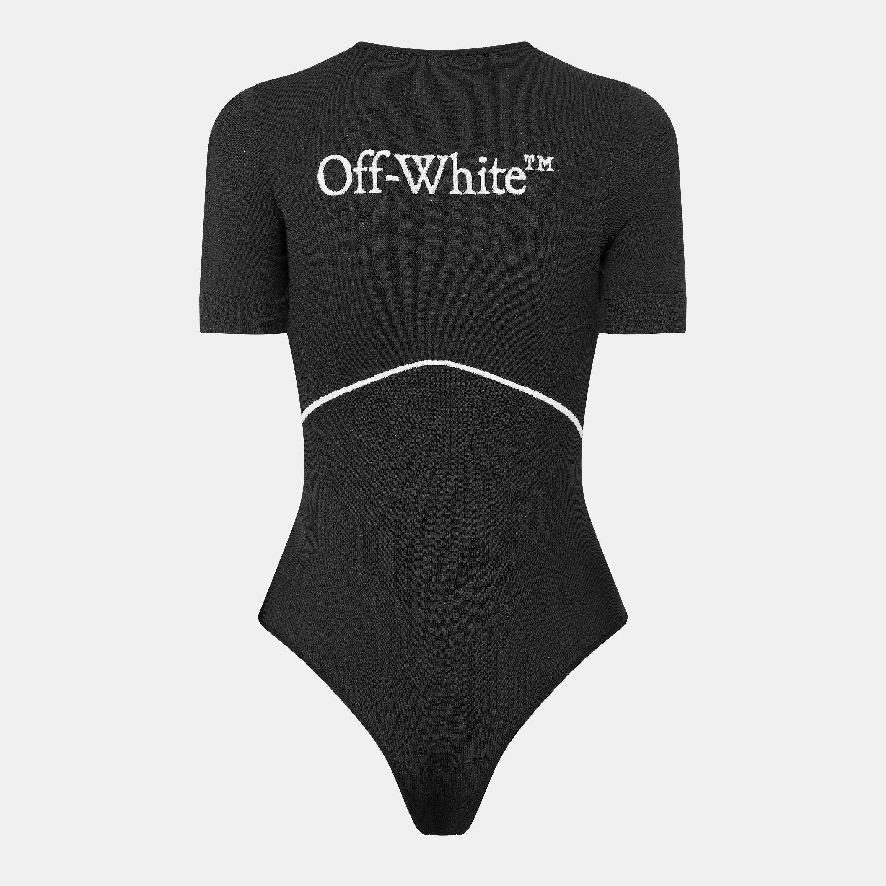 Black - Off White - Women's Seamless Bodysuit - 2