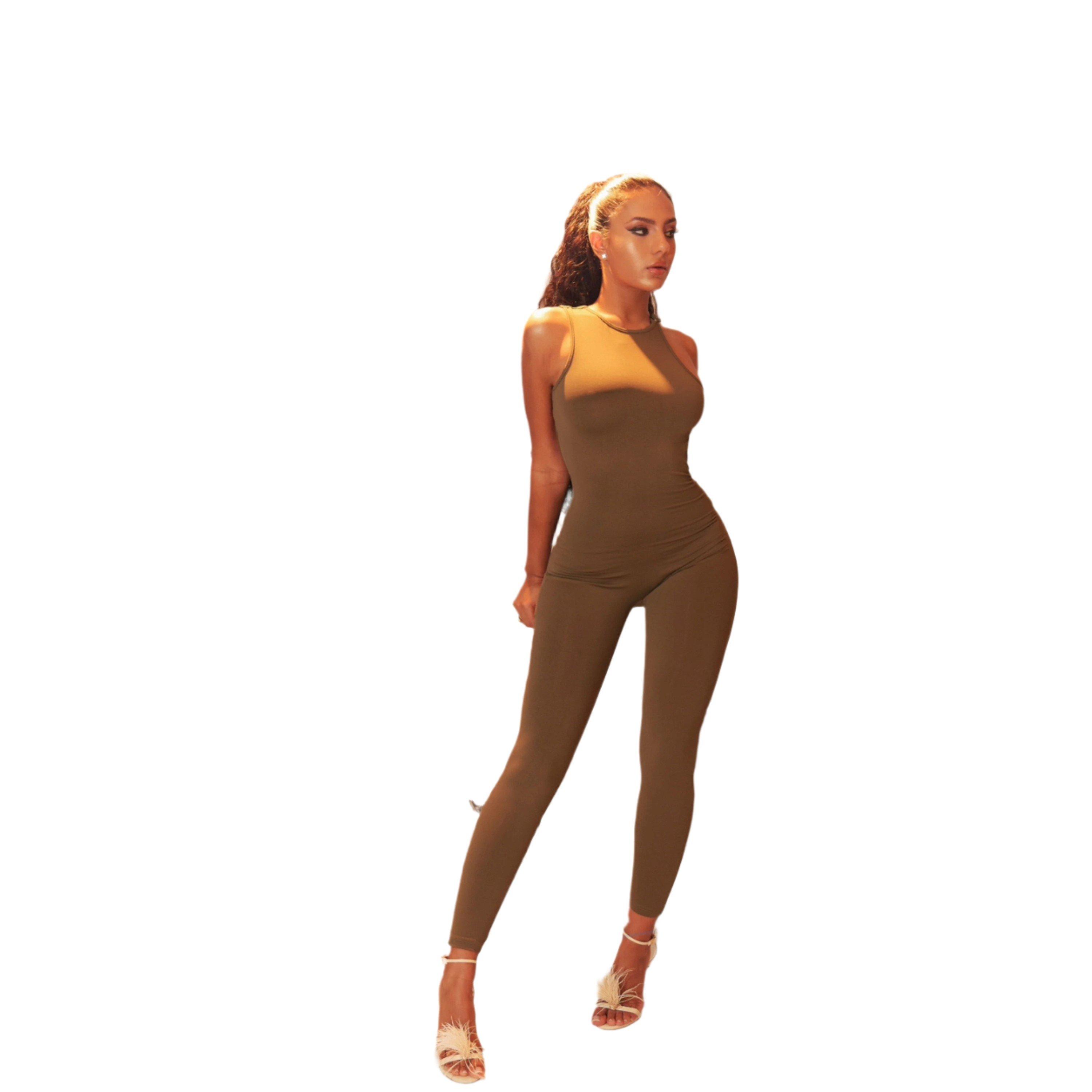 Khaki - Honeyz - Snatched Jumpsuit - 2