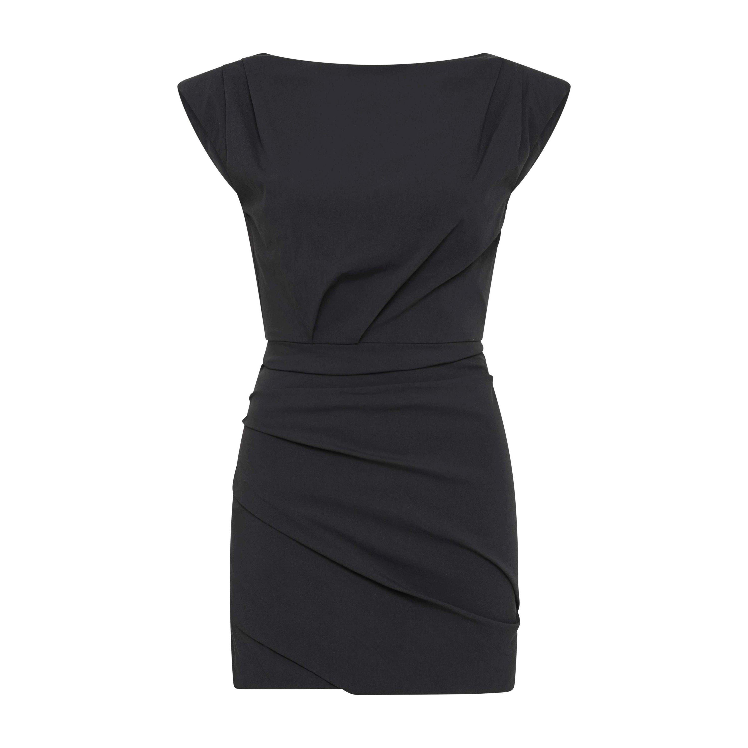 Black - St. Agni - Women's Bateau Tuck Mini Dress - 1