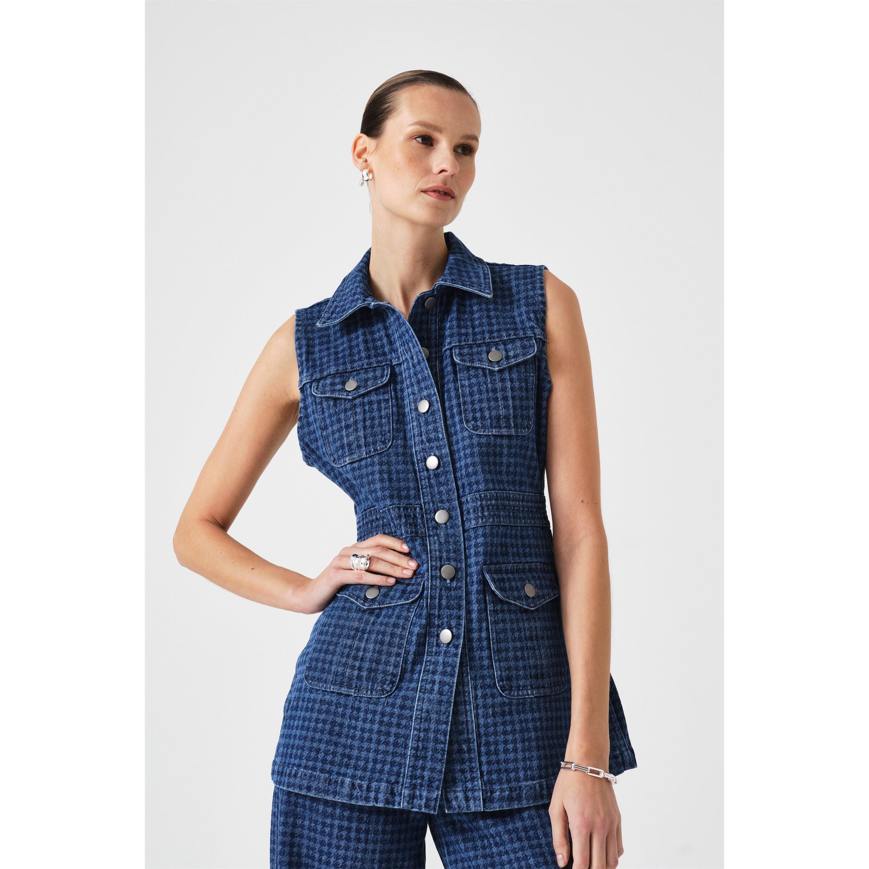 Houndstooth - Seventy Mochi - Women's Ani Peplum Top - 1