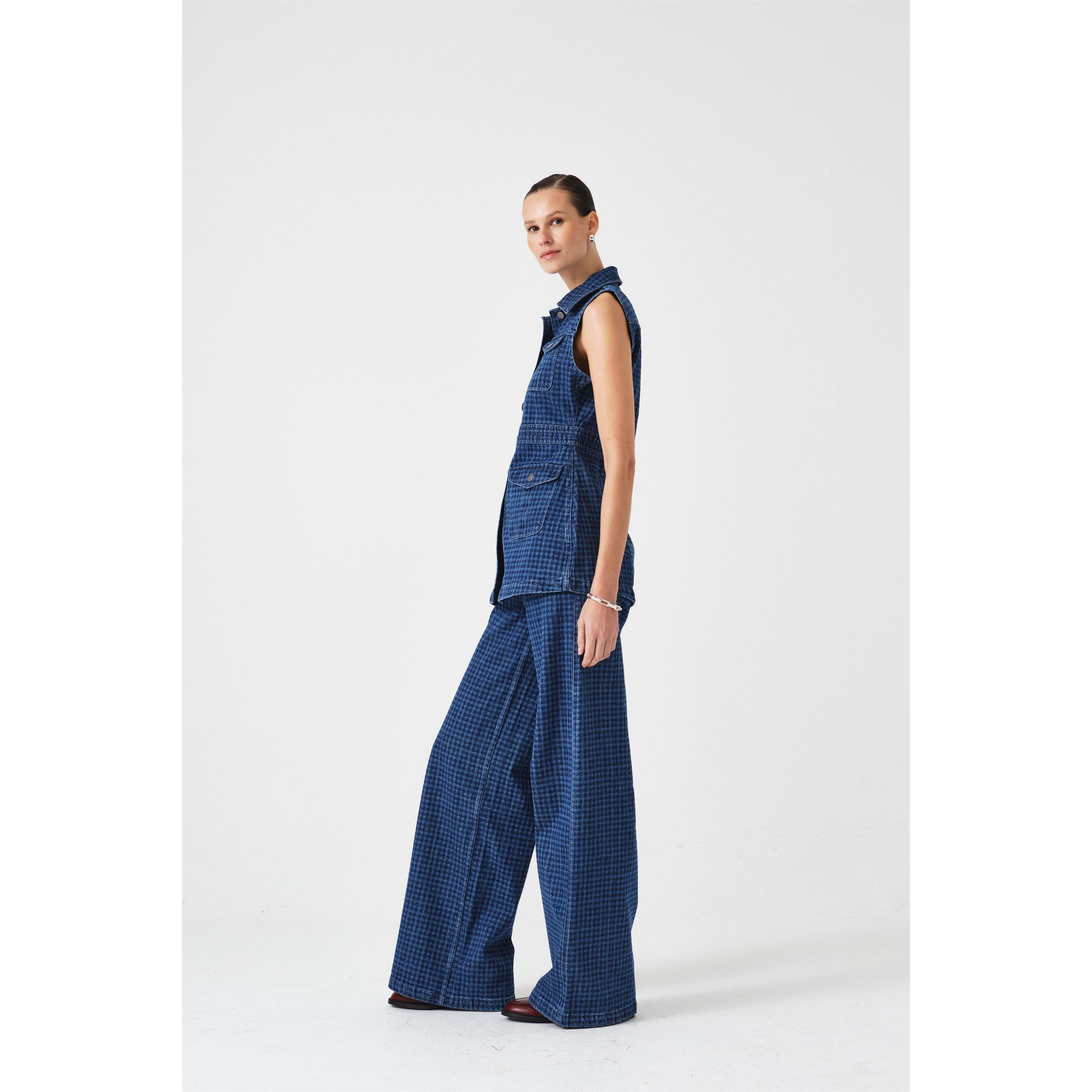 Houndstooth - Seventy Mochi - Women's Ani Peplum Top - 4