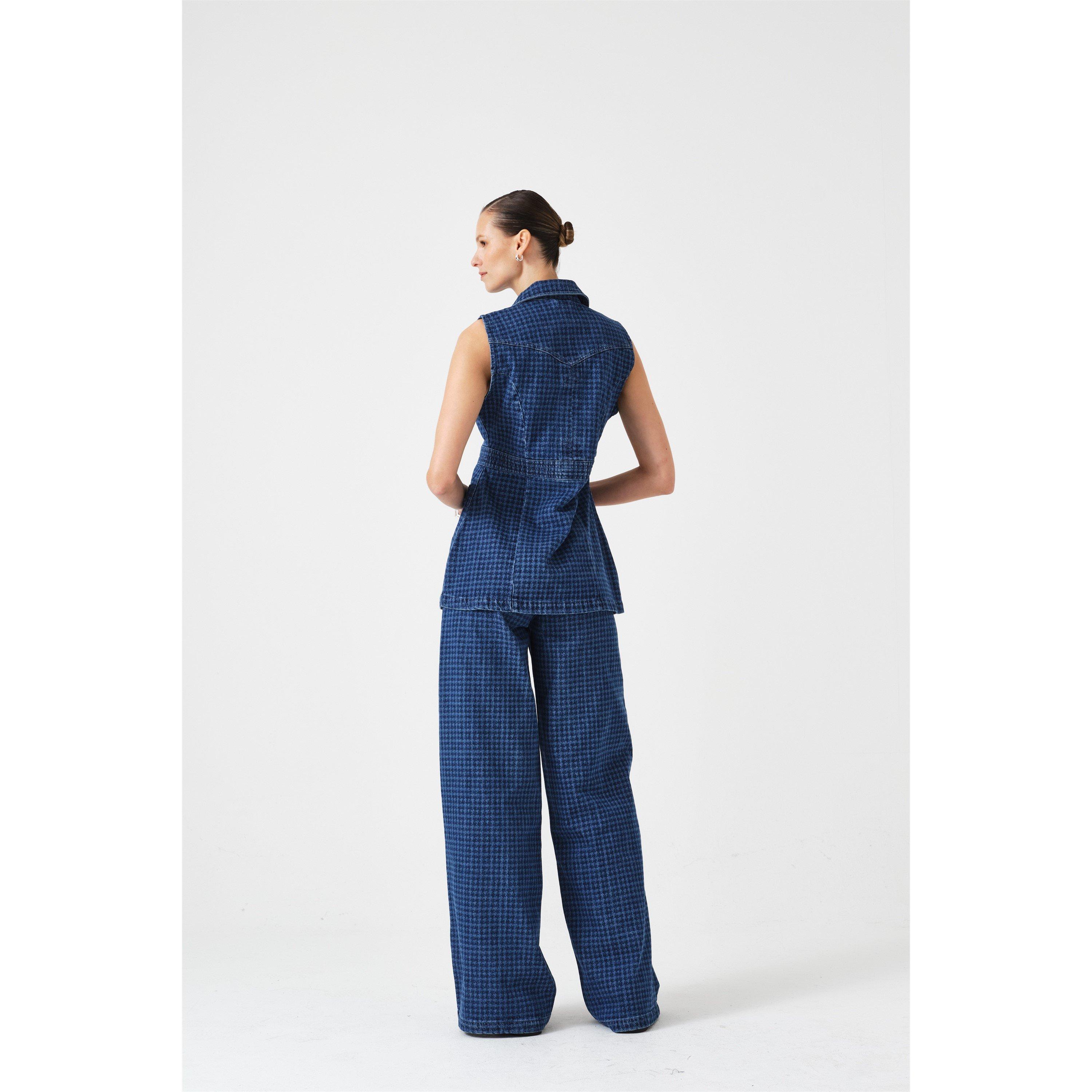 Houndstooth - Seventy Mochi - Women's Ani Peplum Top - 5