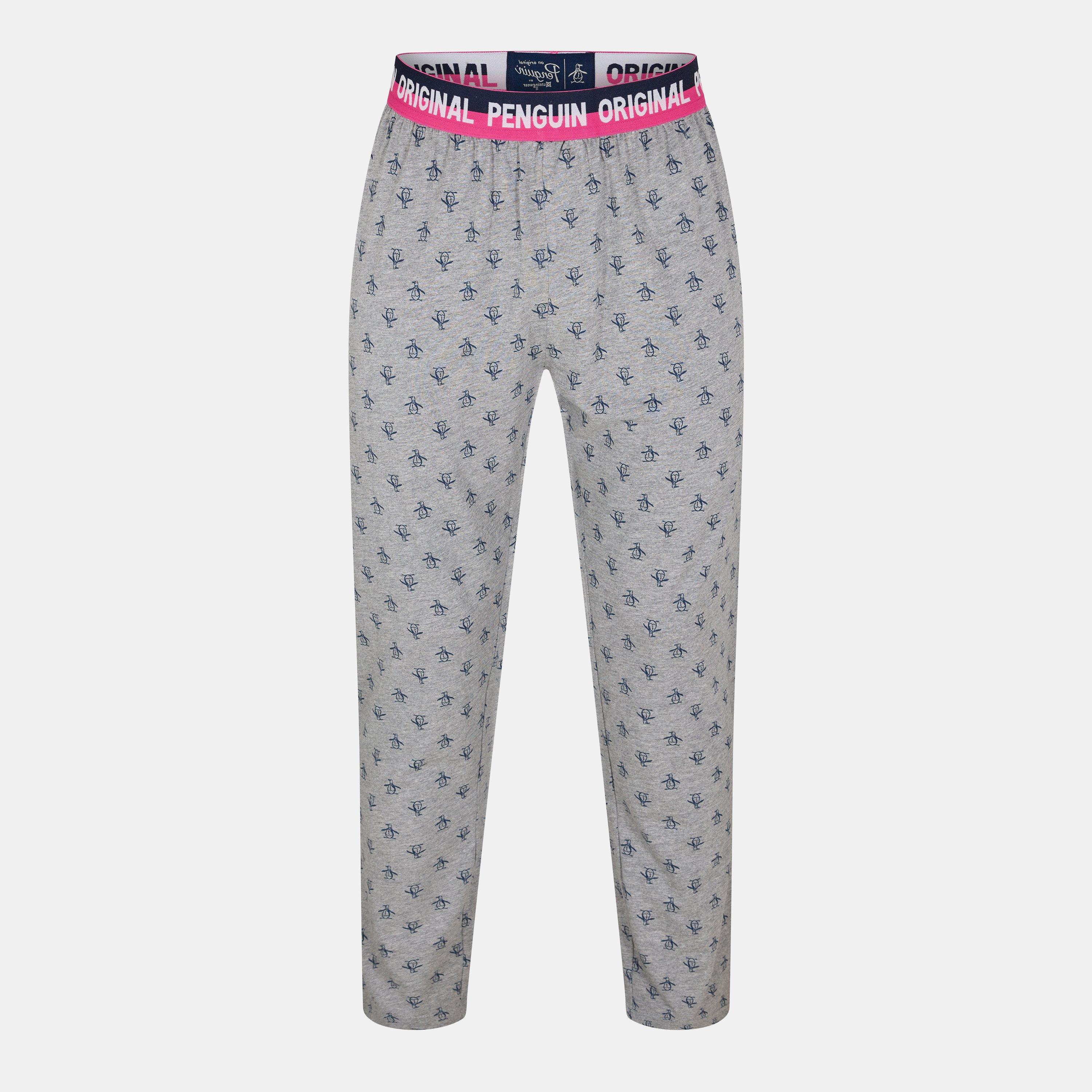 Grey - Original Penguin - Men's Pete All Over Print Pyjama Trousers - 1