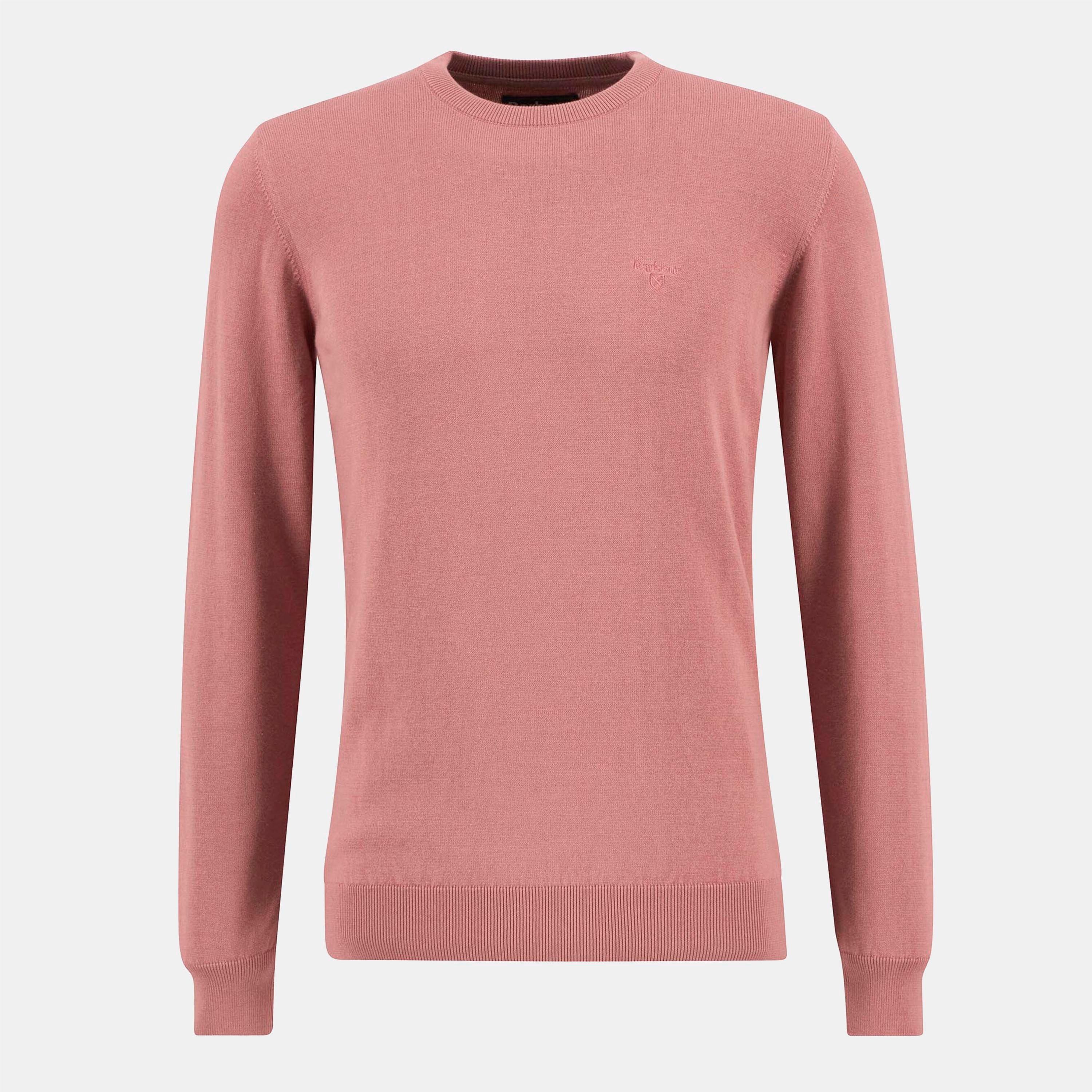 Barbour Men's Crew Neck Sweater - Earth Pink Pi77 - XL