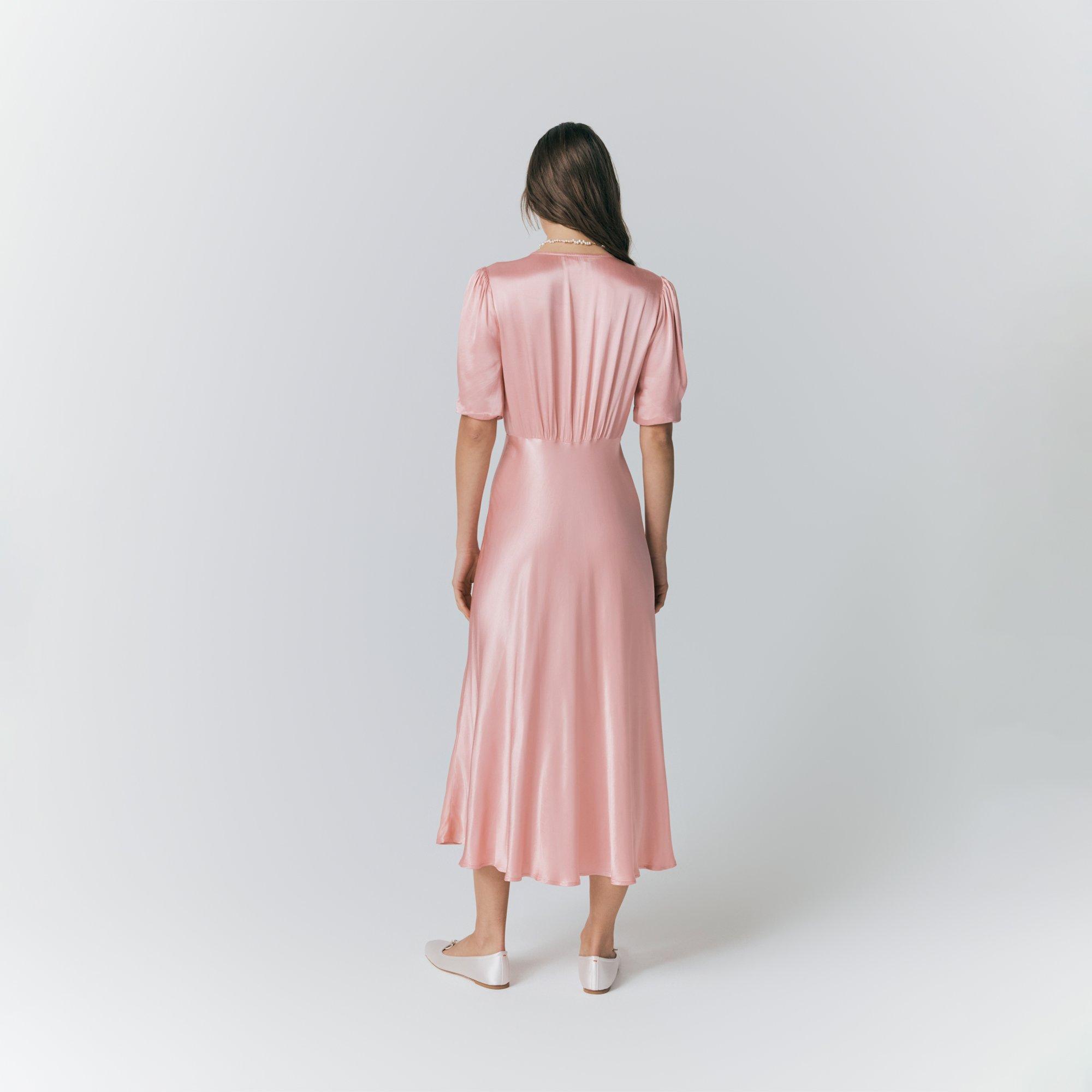 Light Pink - Ghost - Women's Madison Satin Tea Dress - 4