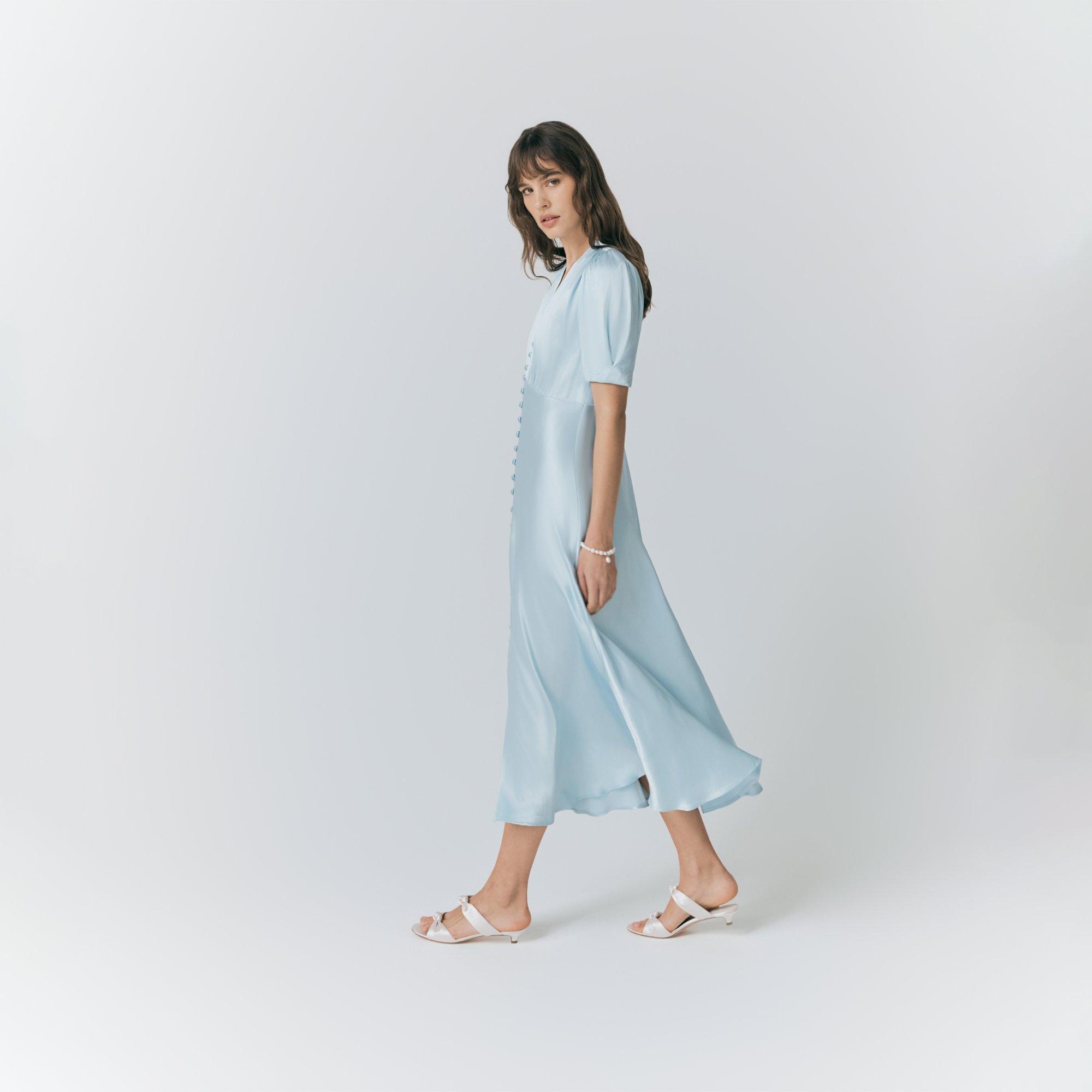 Light Blue - Ghost - Women's Madison Satin Tea Dress - 2