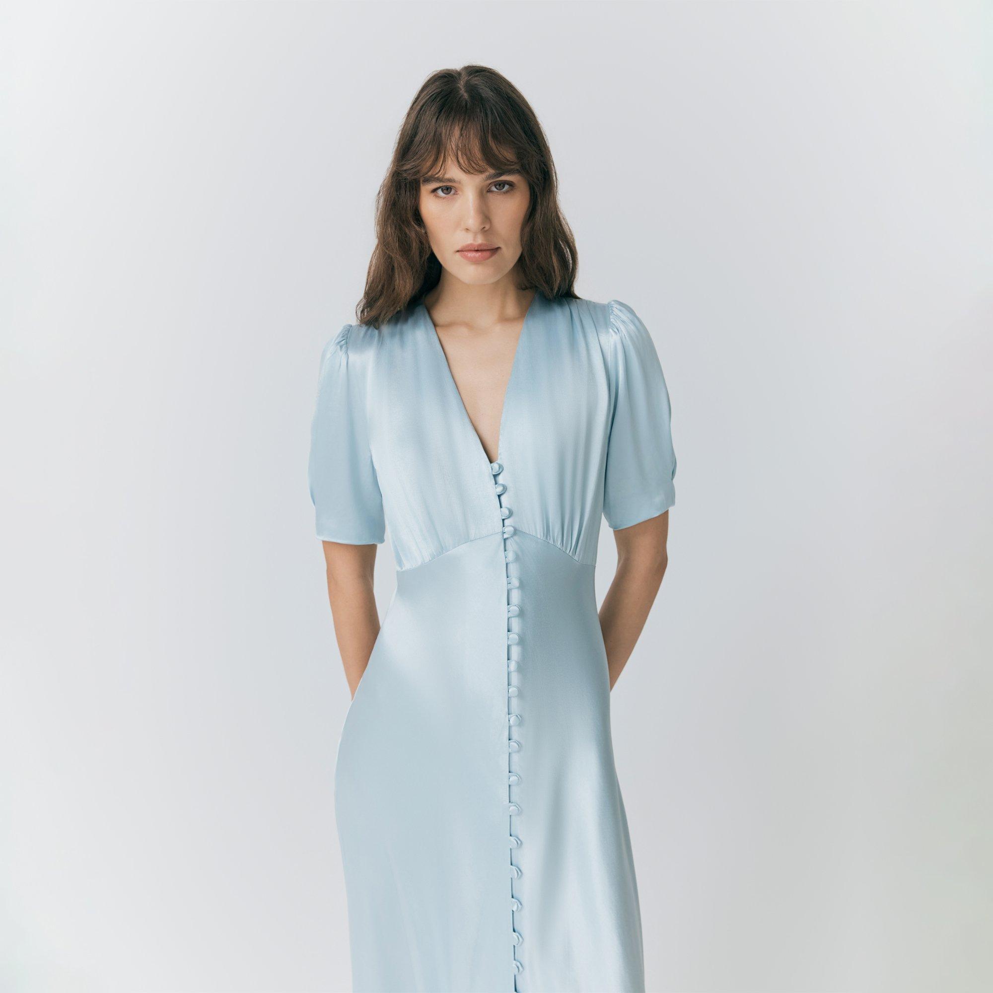 Light Blue - Ghost - Women's Madison Satin Tea Dress - 3