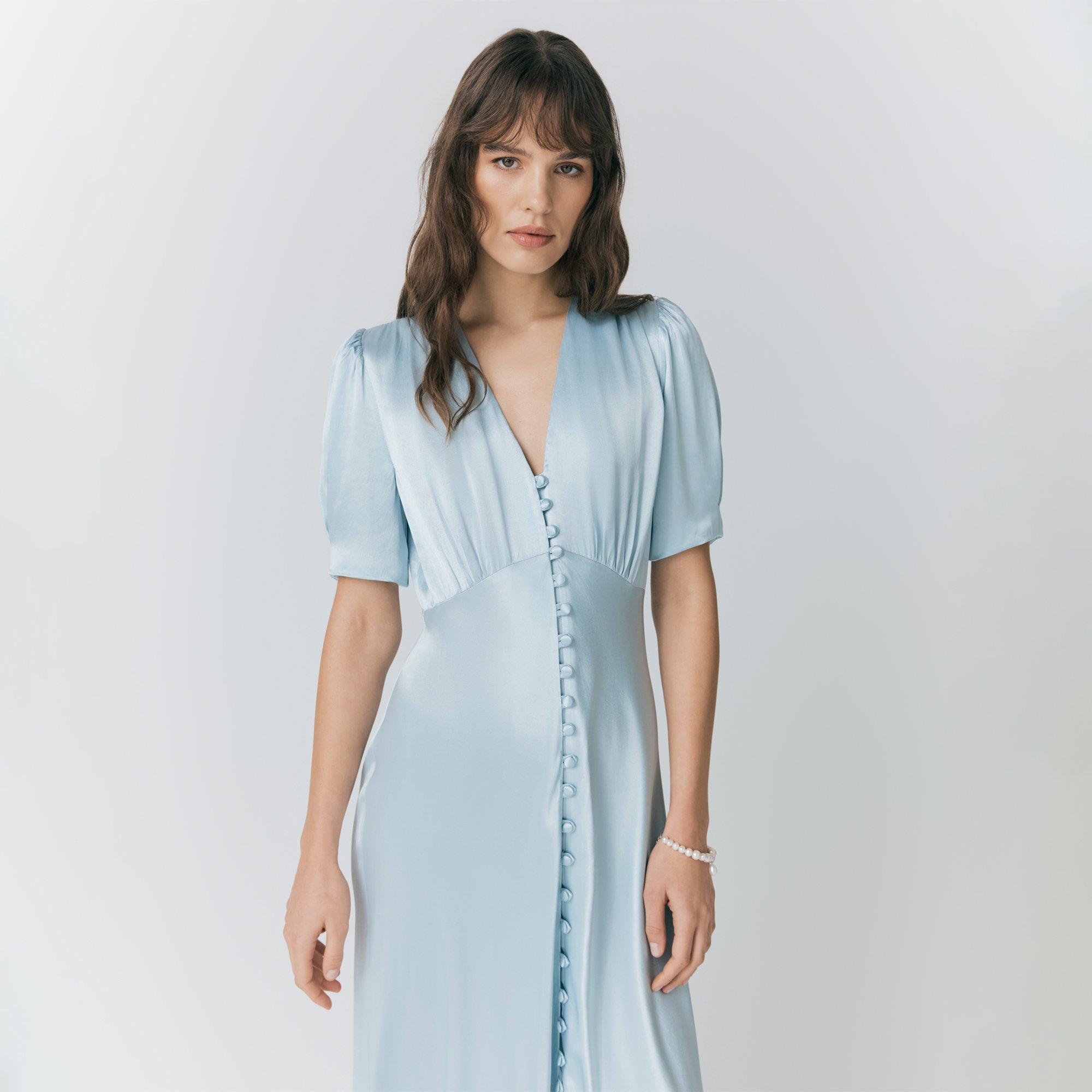 Light Blue - Ghost - Women's Madison Satin Tea Dress - 4