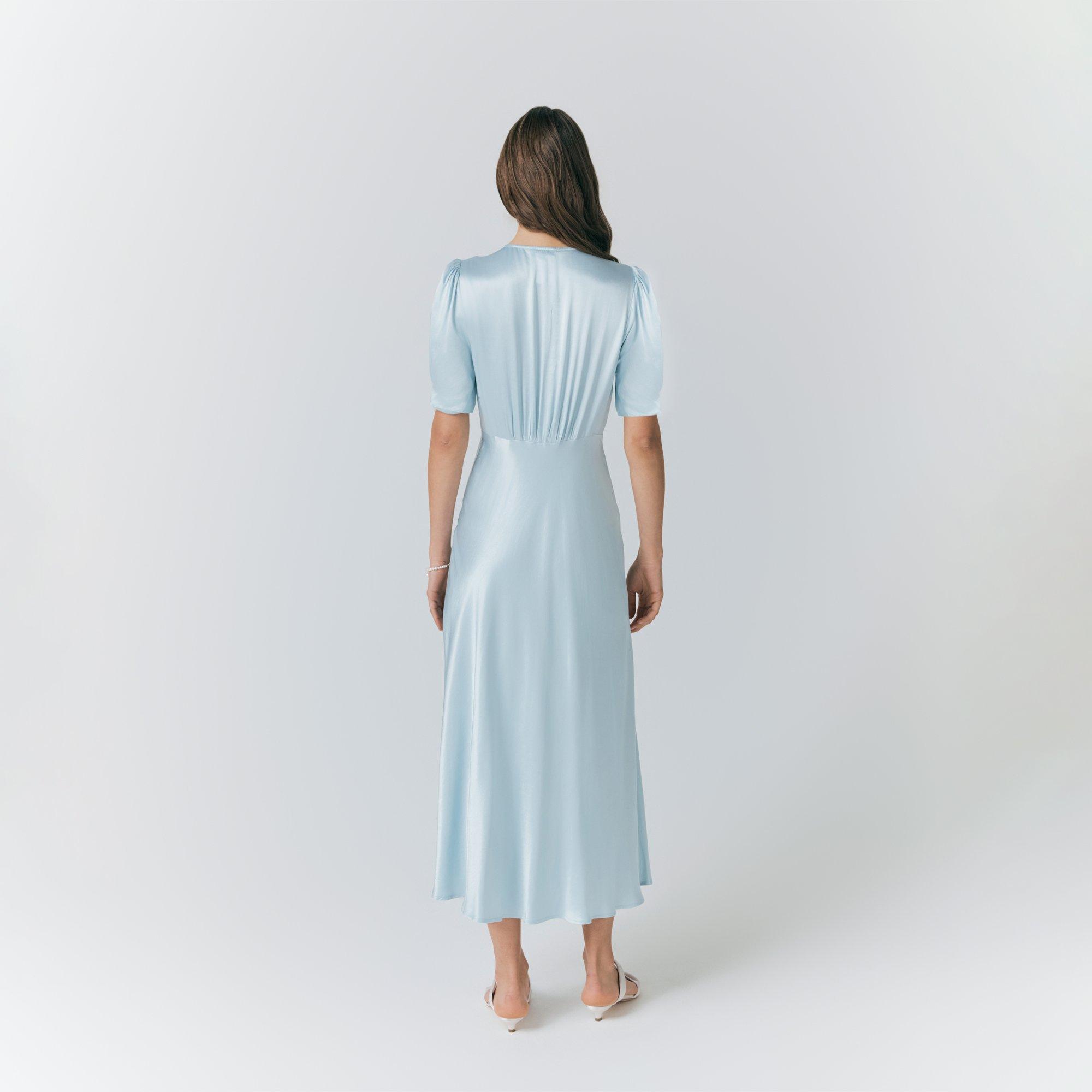 Light Blue - Ghost - Women's Madison Satin Tea Dress - 5