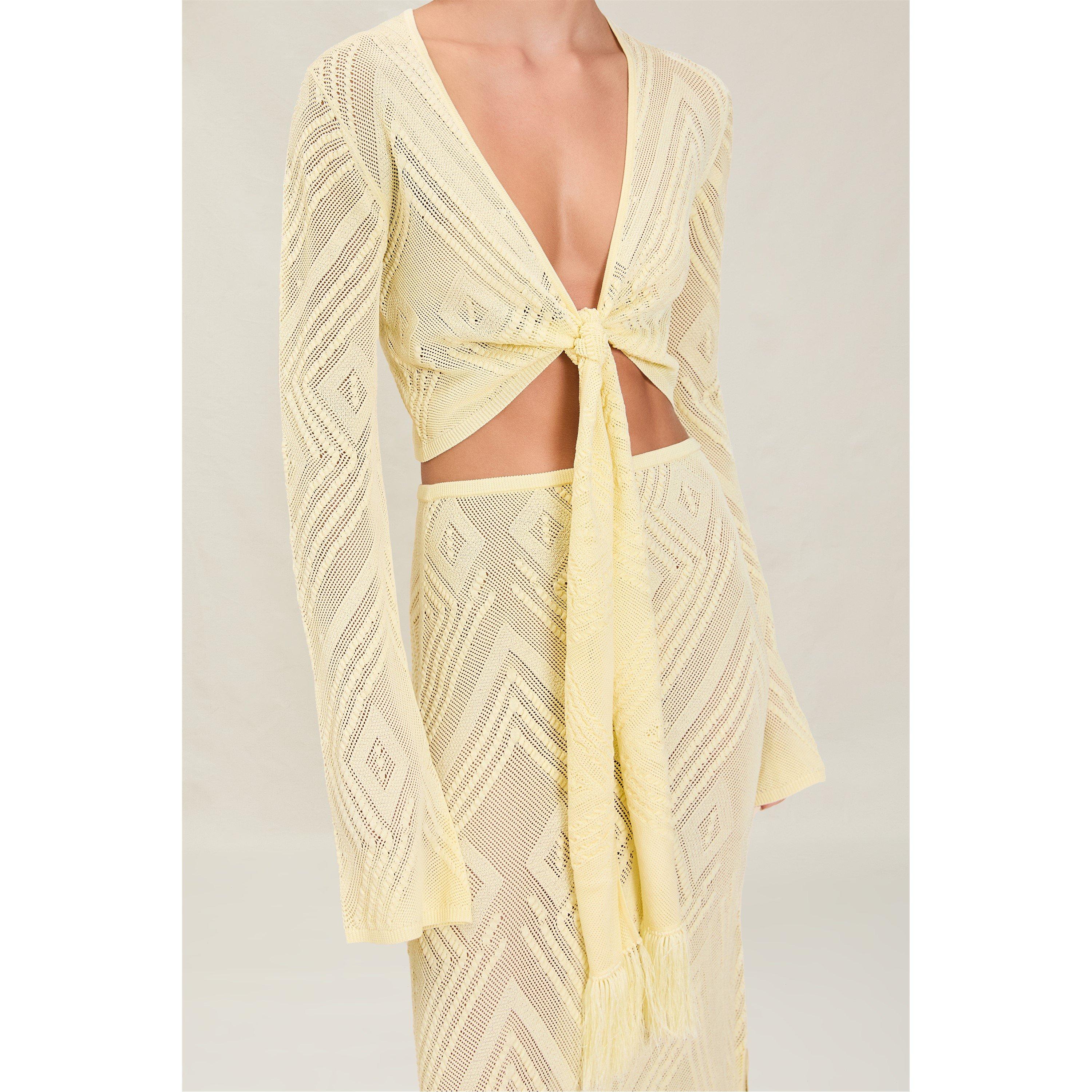 Lemondrop - Devon Windsor - Devon Windsor Vale Crochet Tie-Front Top - 1