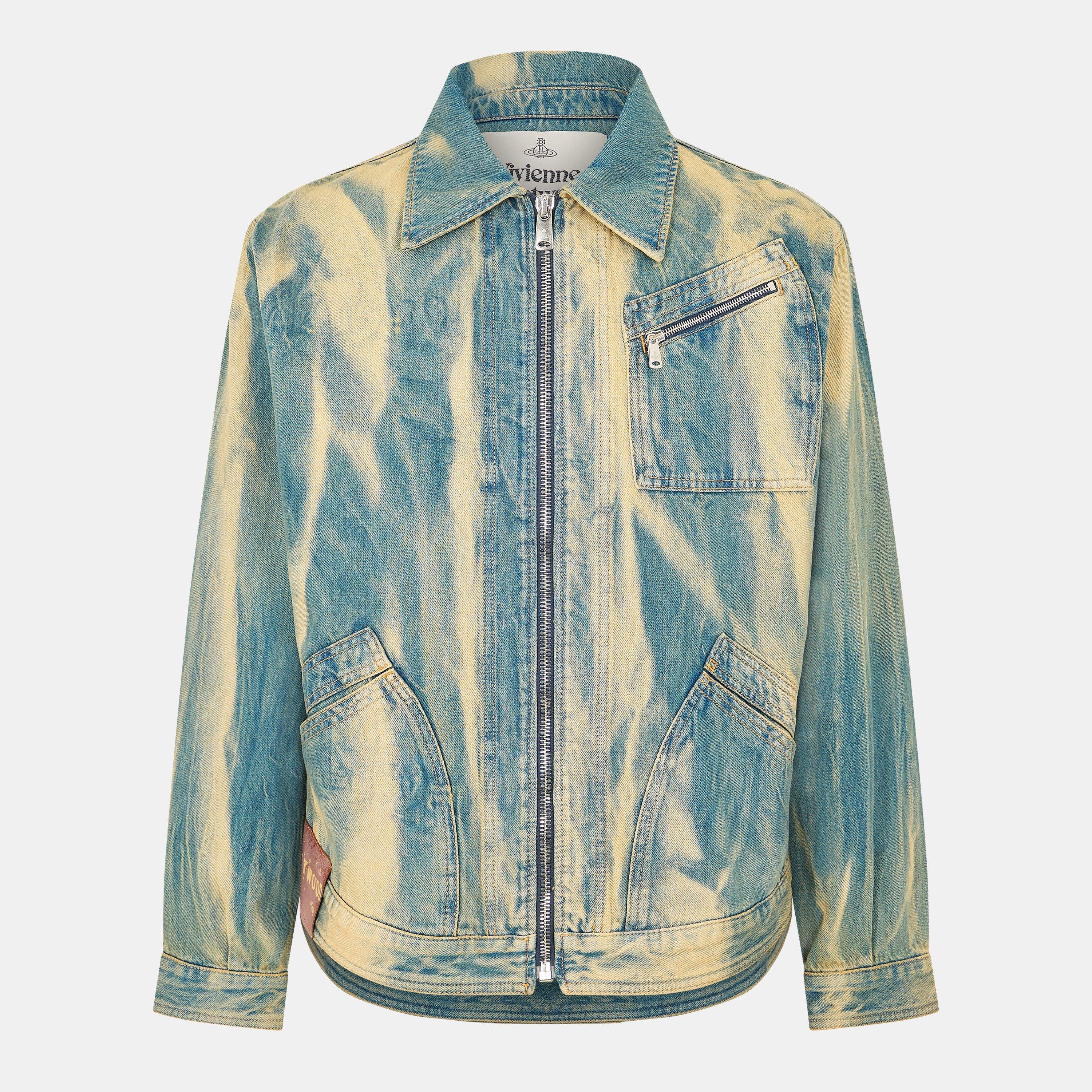 Blue - Vivienne Westwood - Men's Viv Piranha Structured Denim Jacket - 1