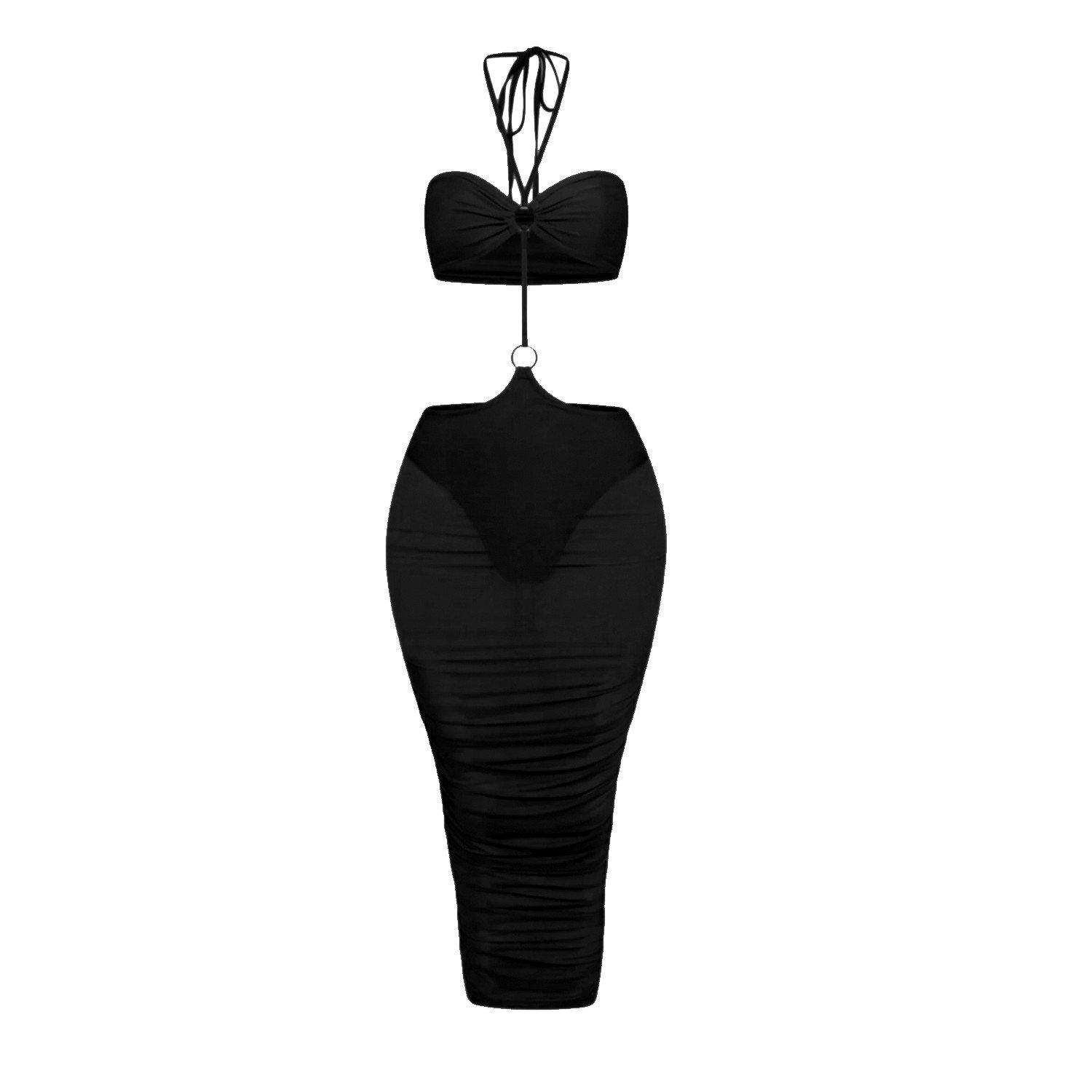 Black - Honeyz - Women's Mesh Reversible Cut Out Dress - 1