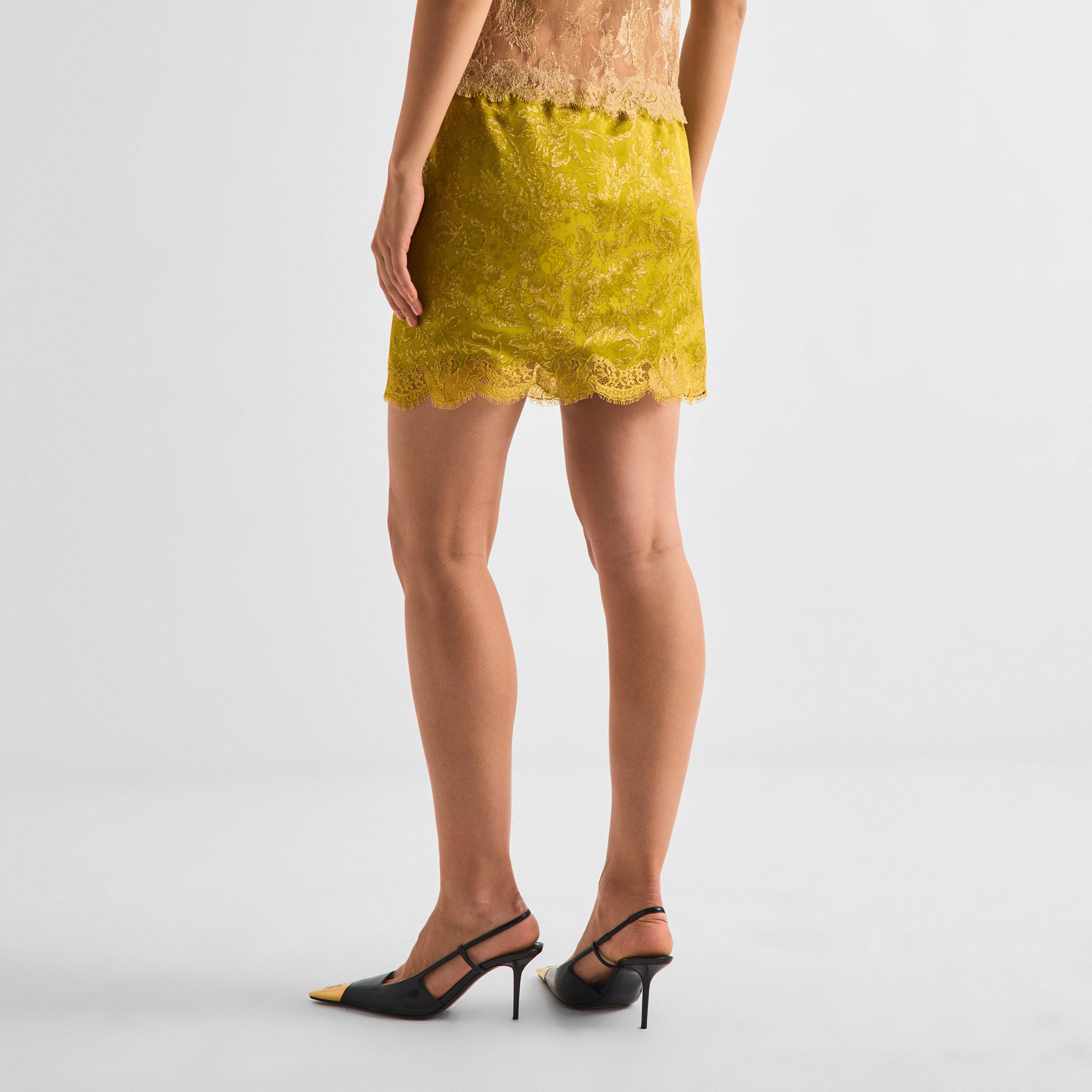 Jaune Acide - Saint Laurent - Women's Floral Viscose Mini Skirt - 4