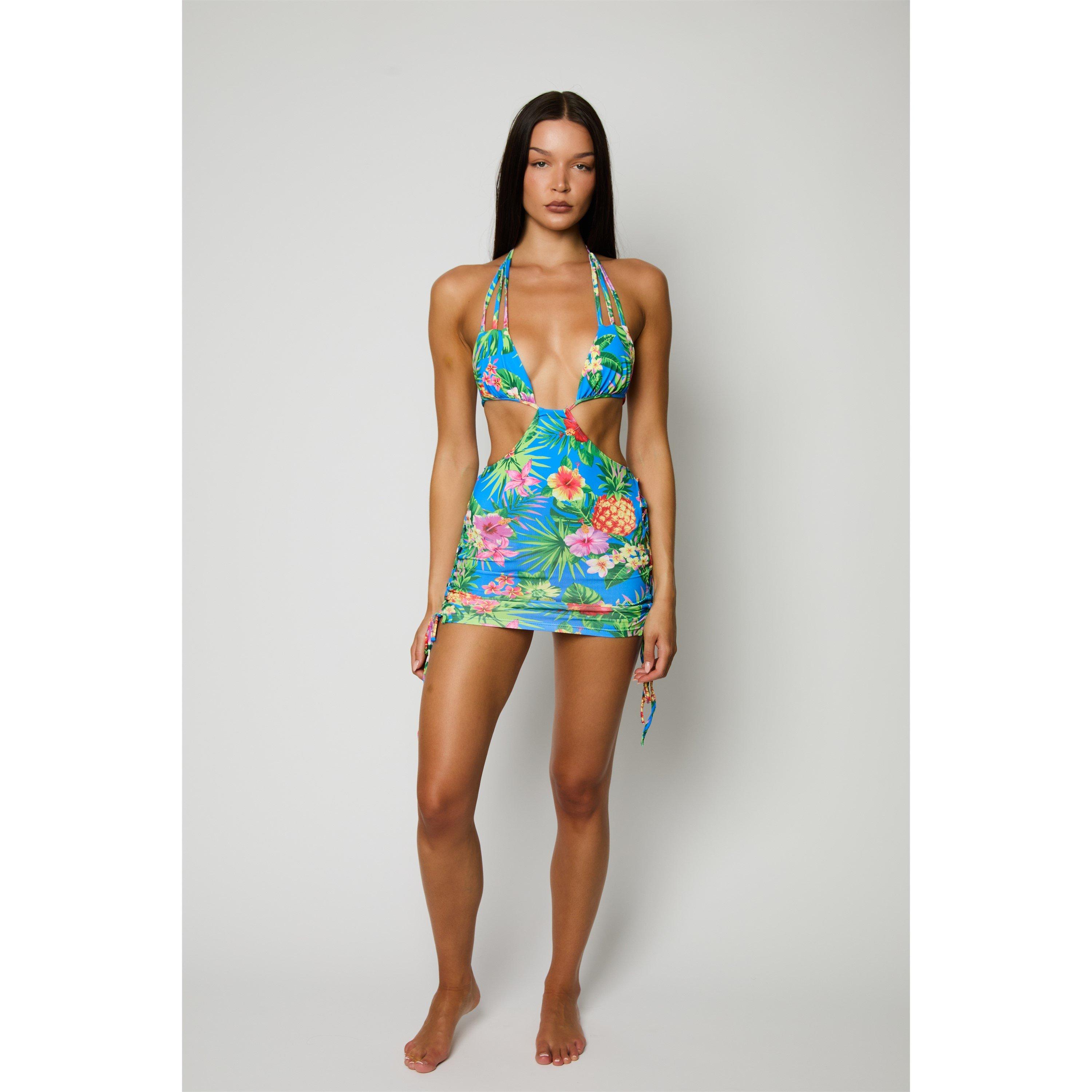 Yellow - Honeyz - Ruched Bodycon Dress - 2