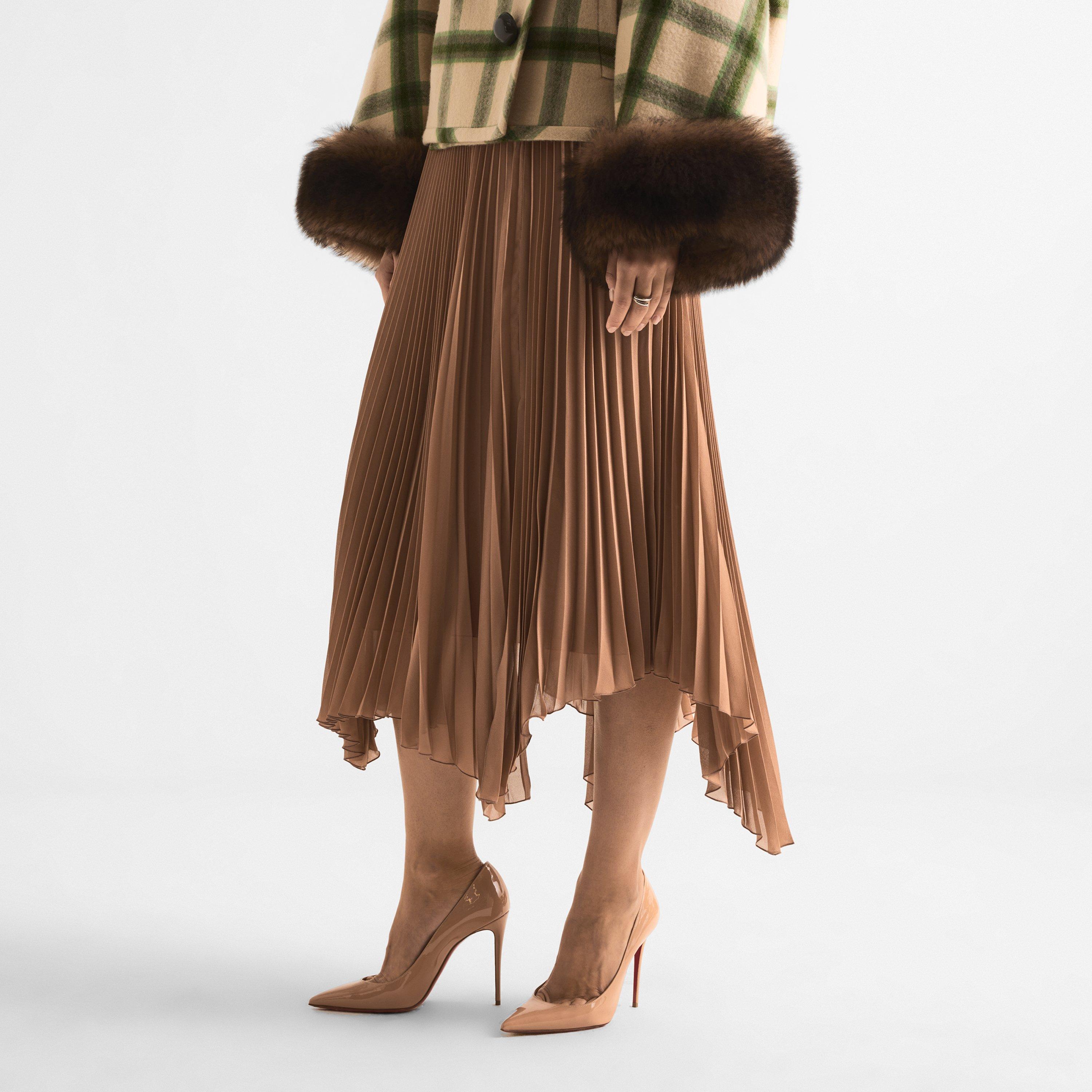 Leather - Valentino - Women's Val Pleat Maxi Skirt - 3