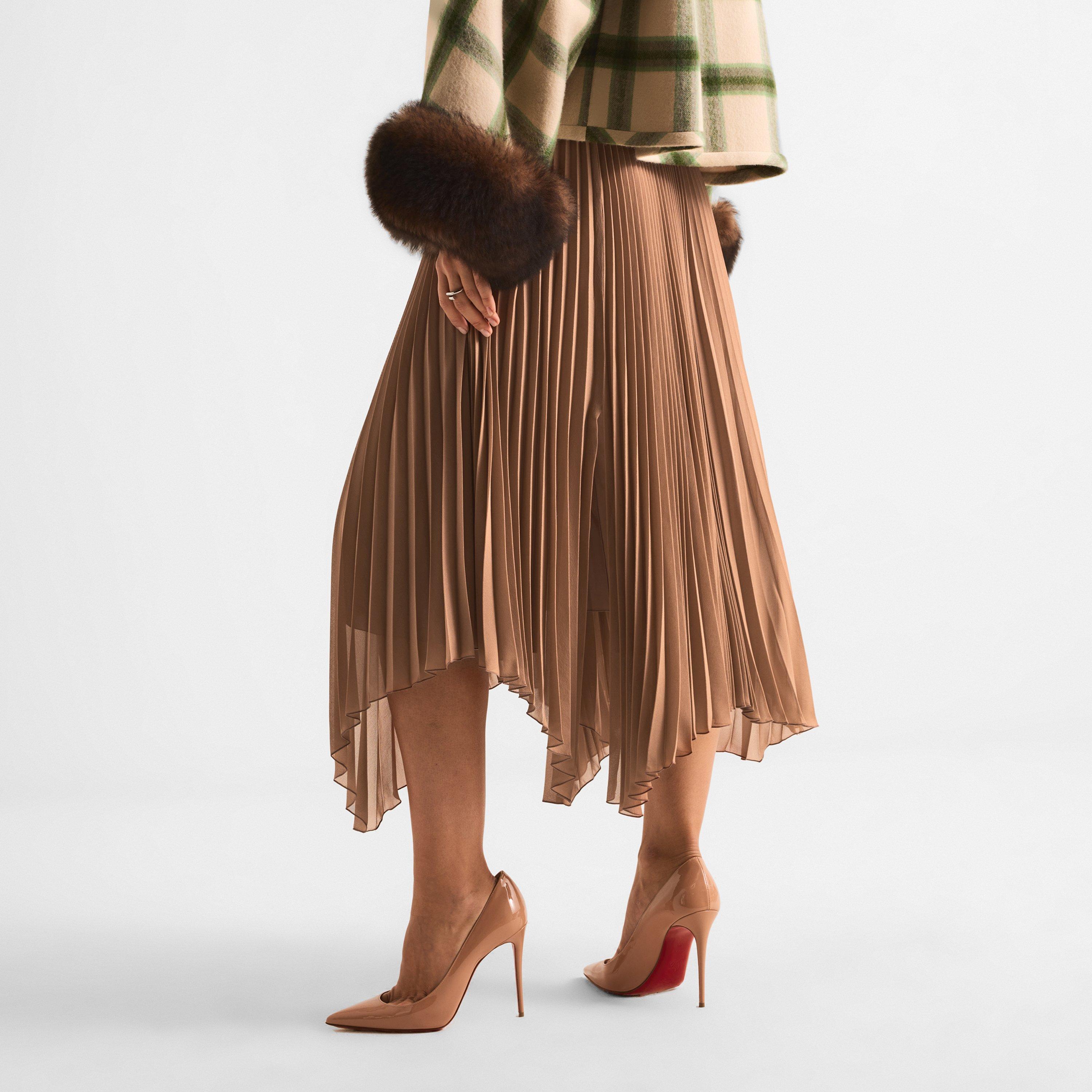 Leather - Valentino - Women's Val Pleat Maxi Skirt - 4