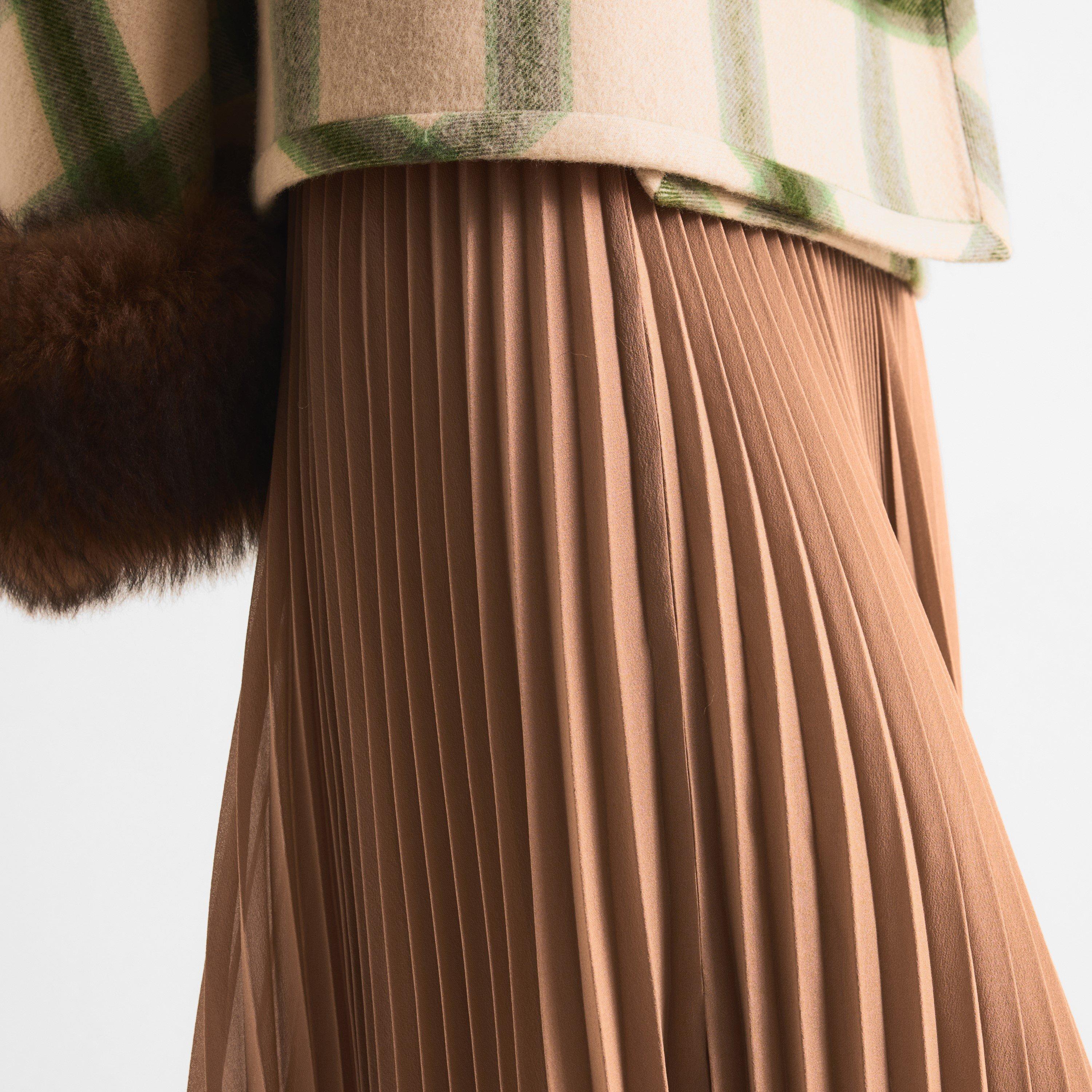 Leather - Valentino - Women's Val Pleat Maxi Skirt - 5