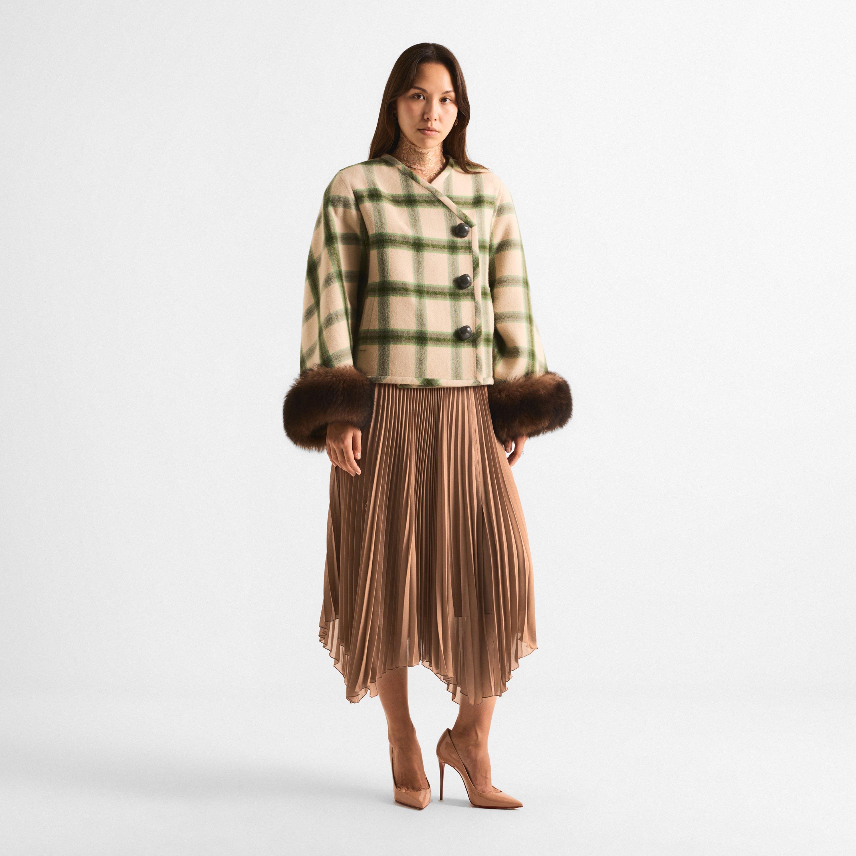 Leather - Valentino - Women's Val Pleat Maxi Skirt - 6