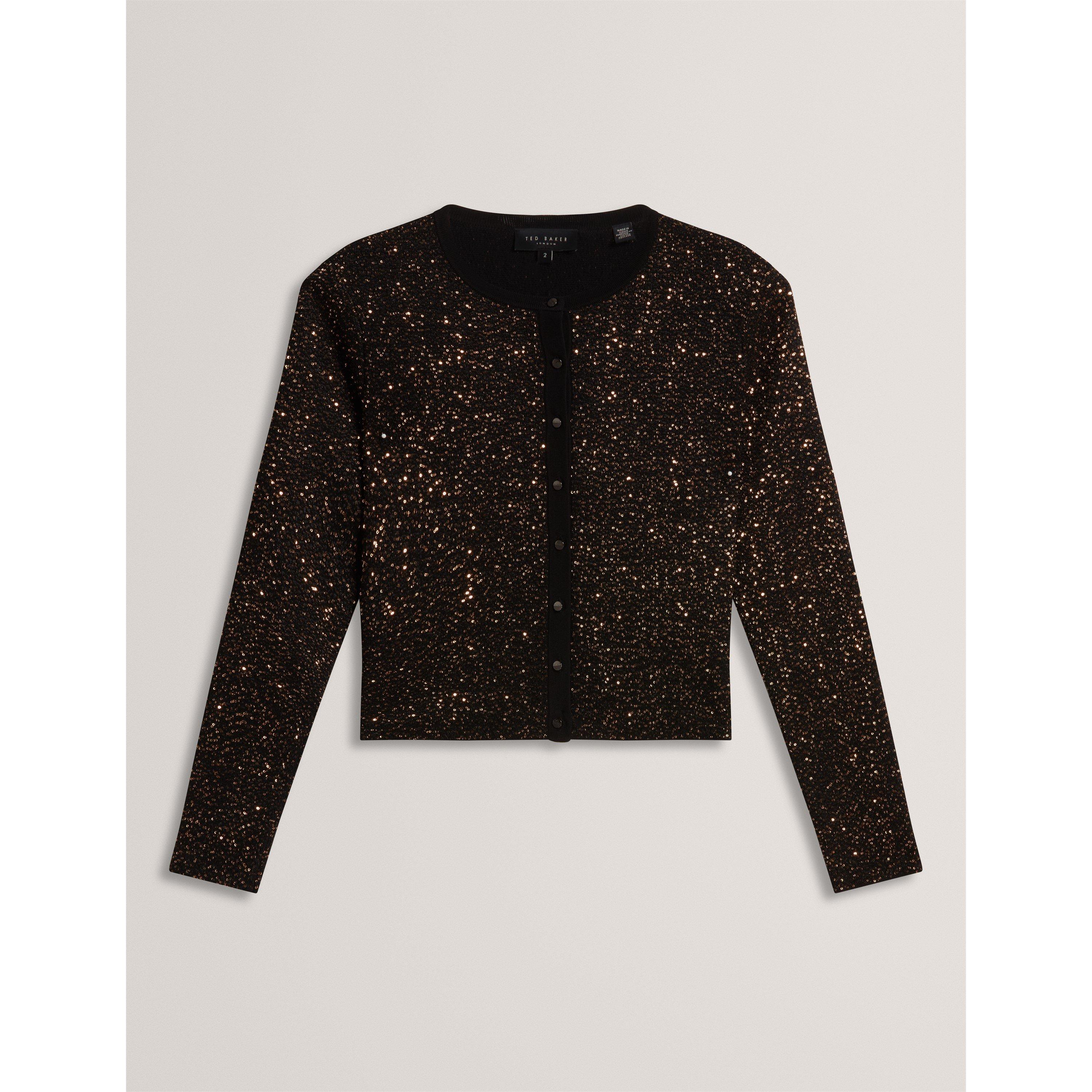 Black - Ted Baker - Ted Sequin Cardigan Ld64 - 1