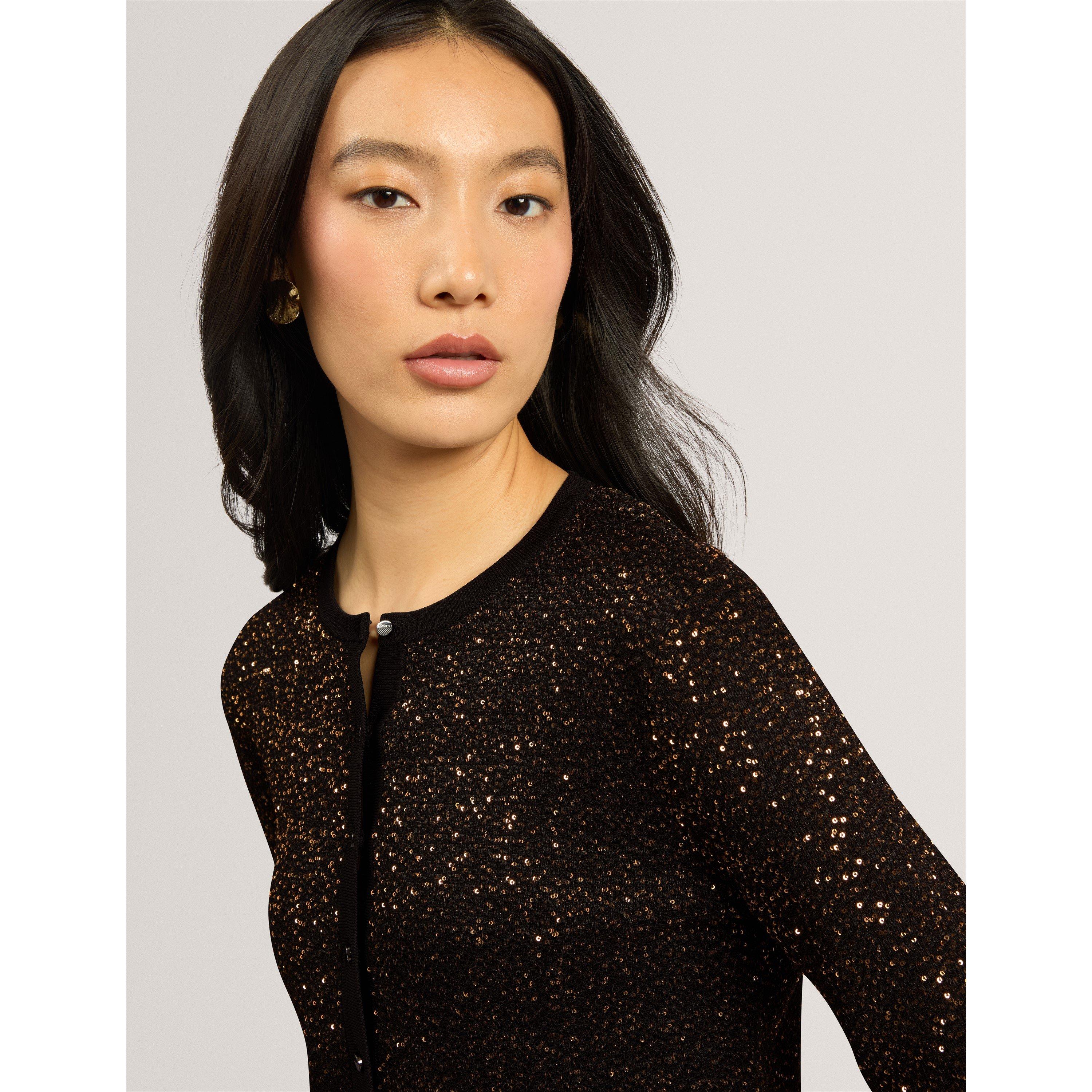 Black - Ted Baker - Ted Sequin Cardigan Ld64 - 2